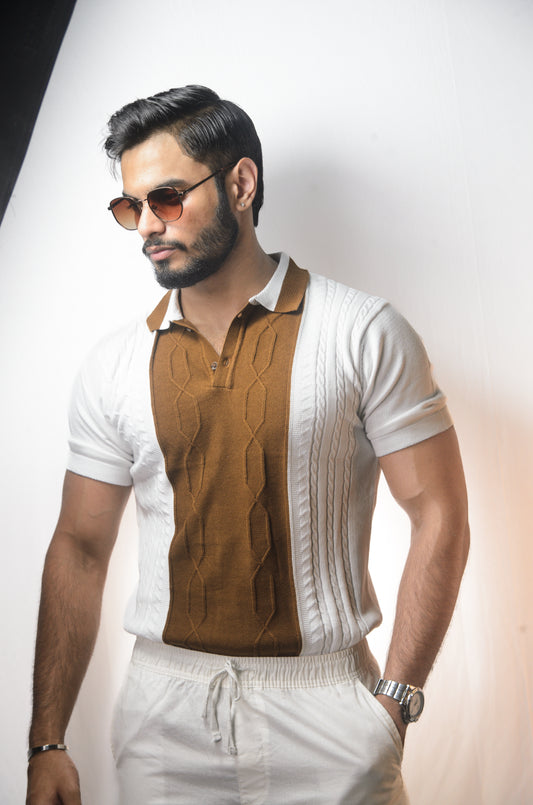 The Milan Cabel Polo - BROWN