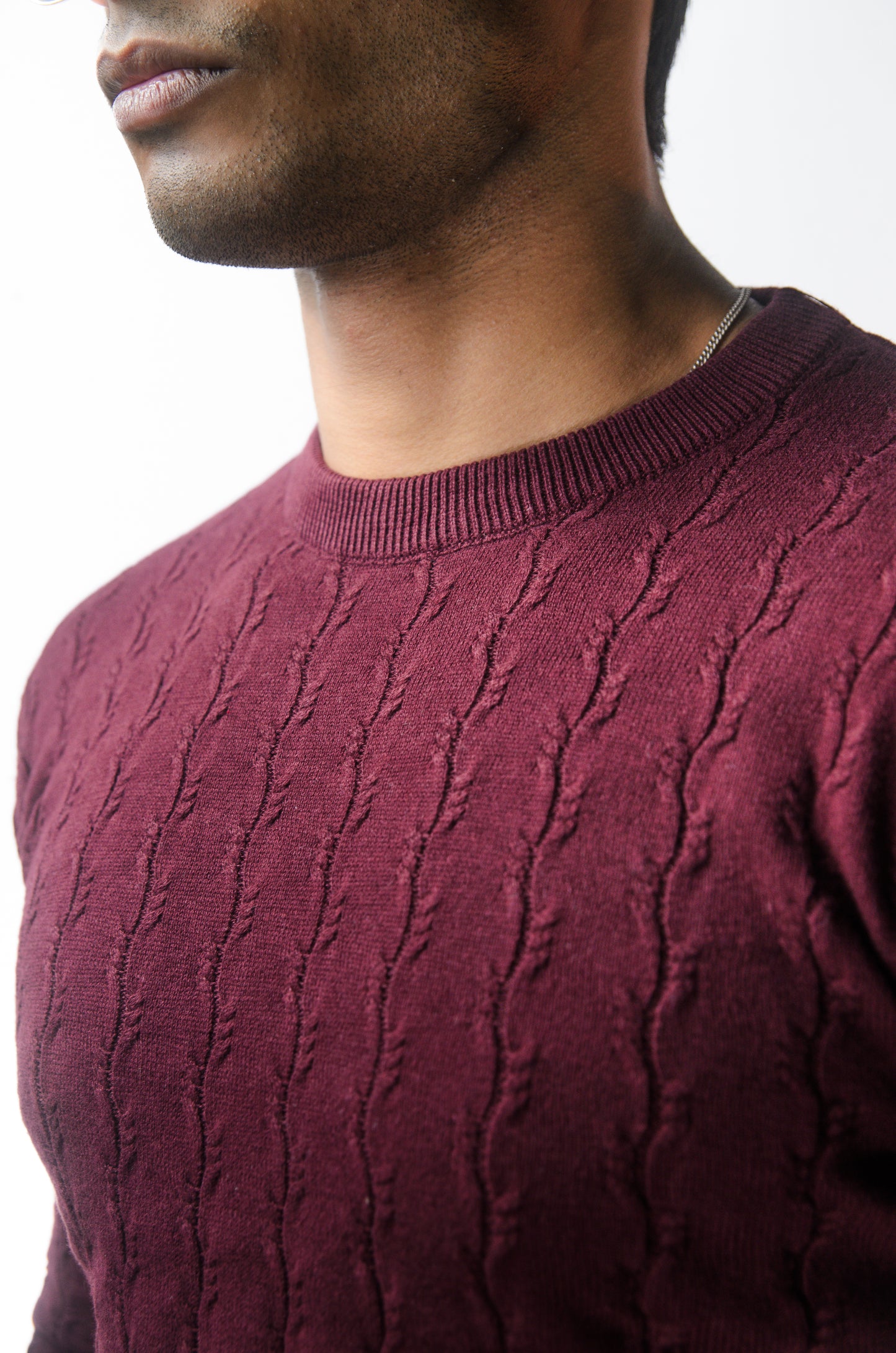 Forest Luxe Full Sleeve Knitted Tshirt - WINE