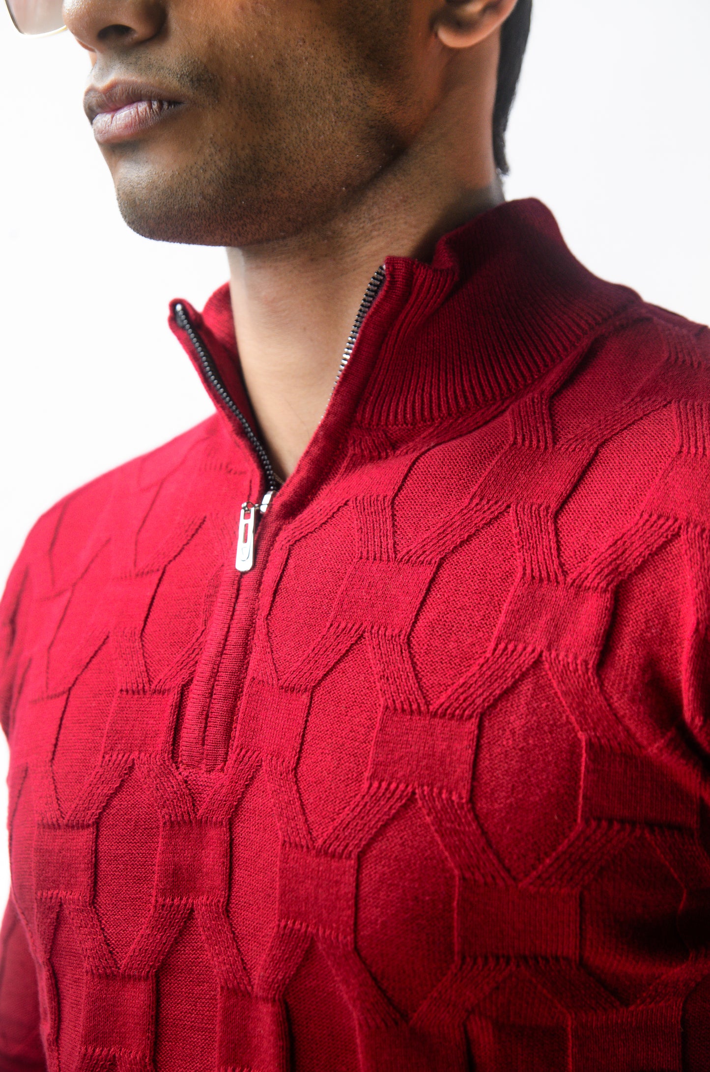 The Atlas Full Sleeve Knitted Tshirt - MAROON