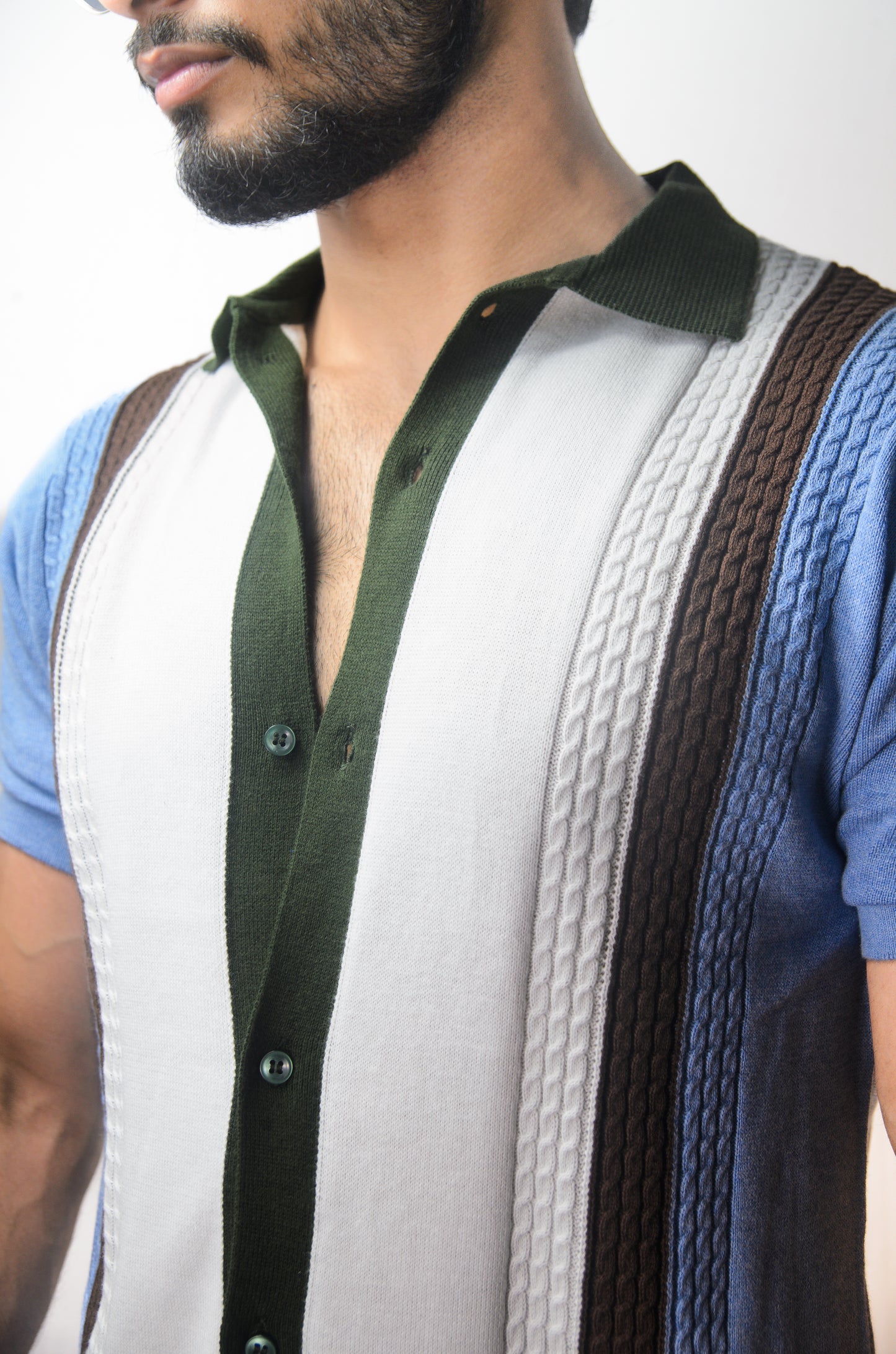 Coastal Luxe Knitted Shirt - SKY BLUE