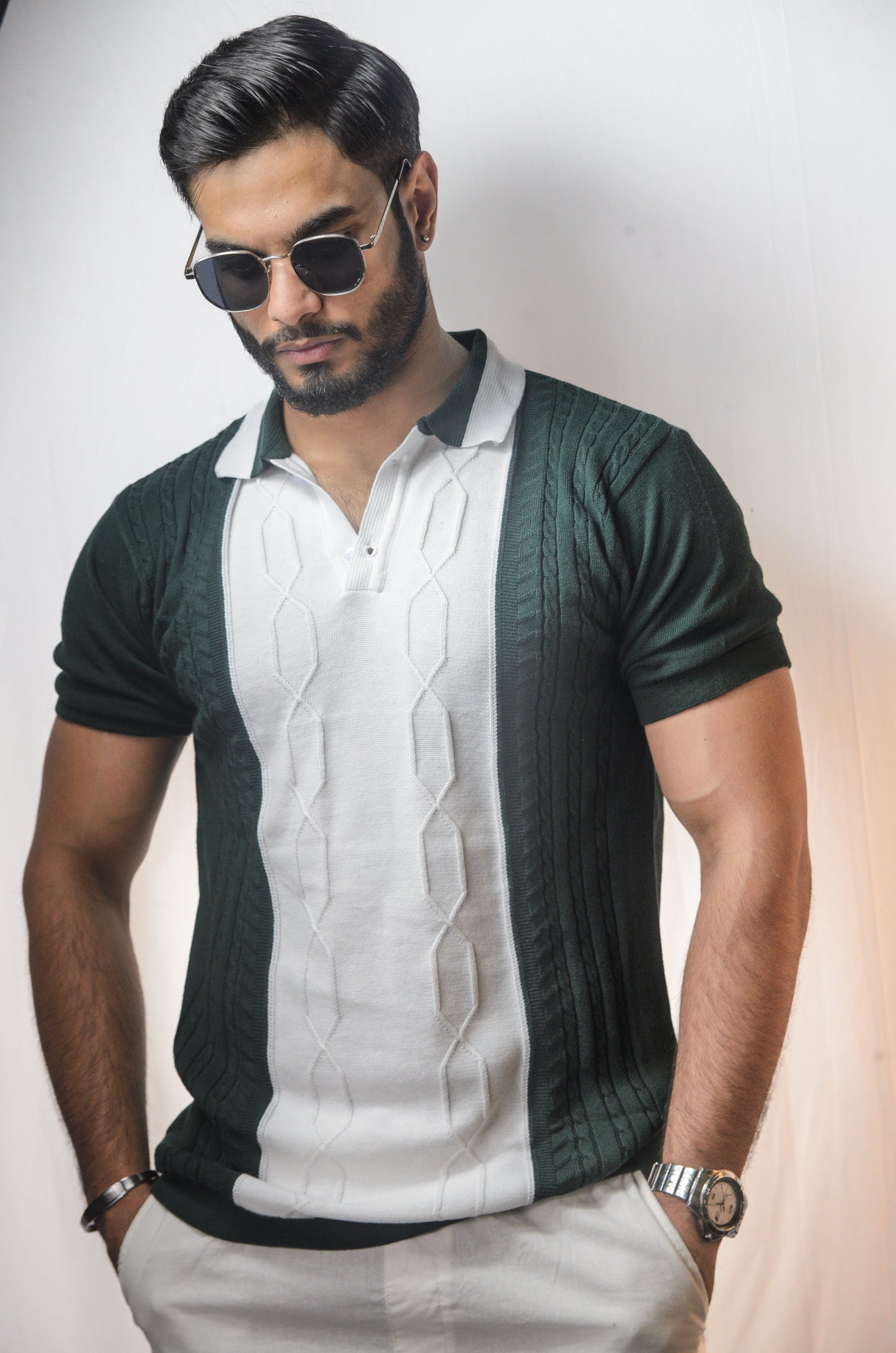 The Milan Cabel Polo - BOTTLE GREEN