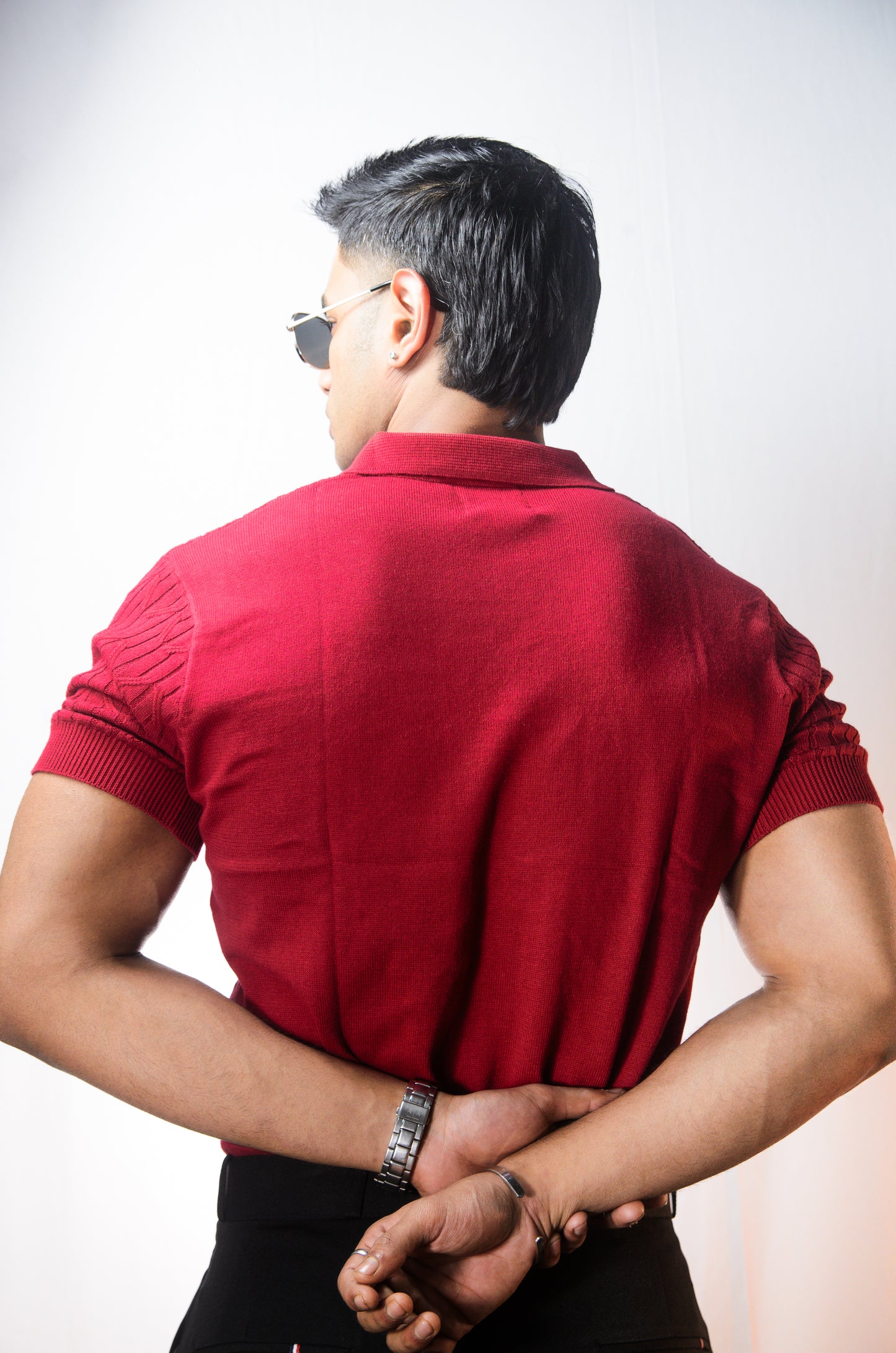 Sterling knit Polo T-Shirt -MAROON
