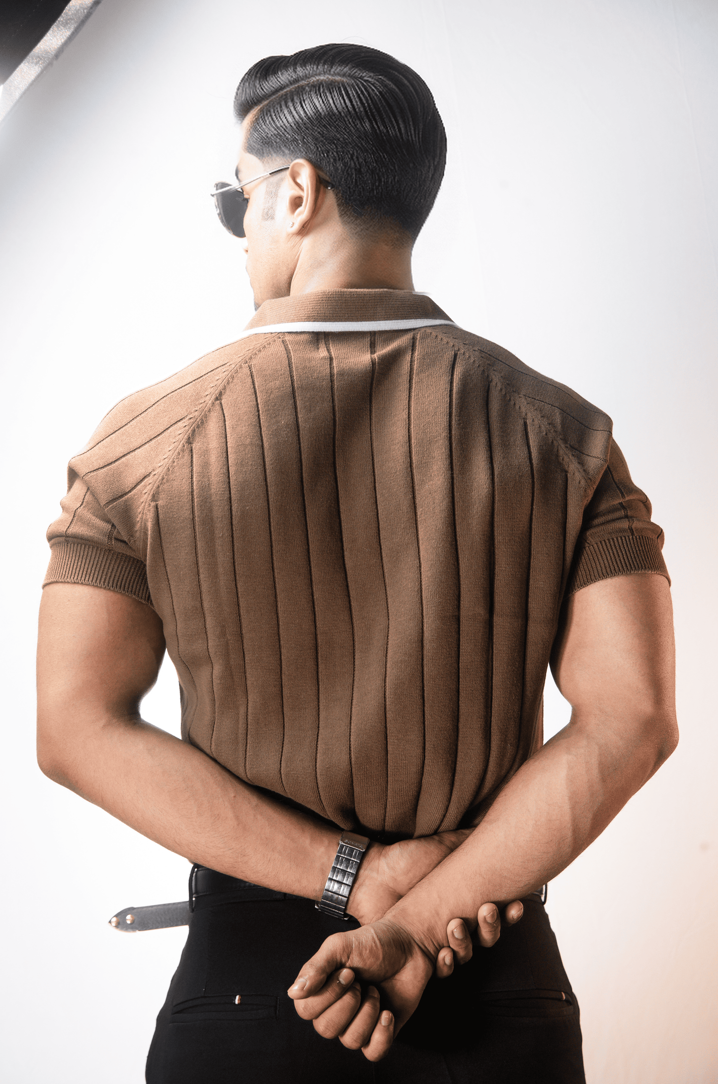 Clubline Textured Polo -  ALMOND