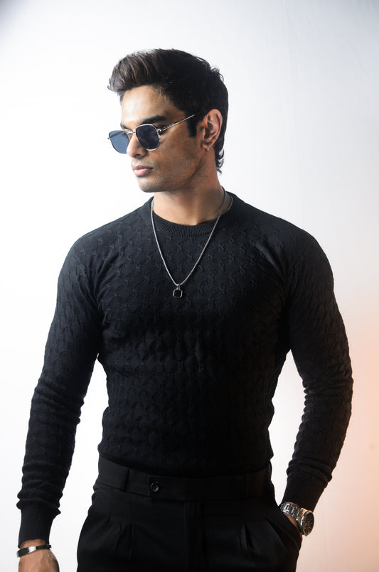 Oslo Luxe Full Sleeve T-shirt-Black