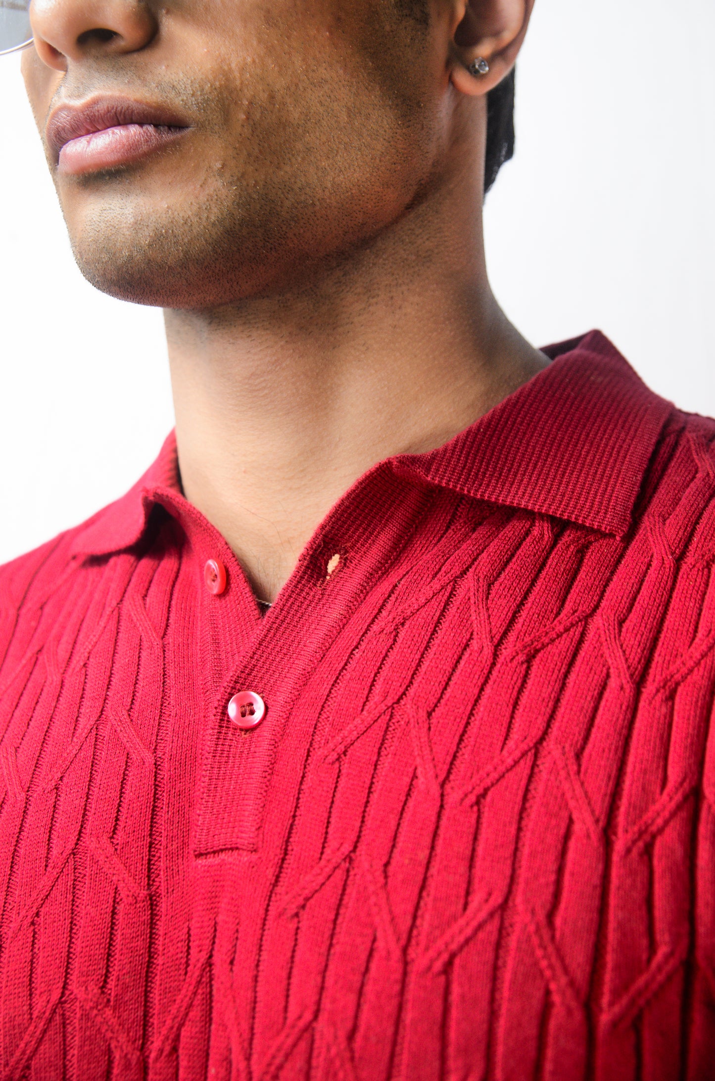 Sterling knit Polo T-Shirt -MAROON