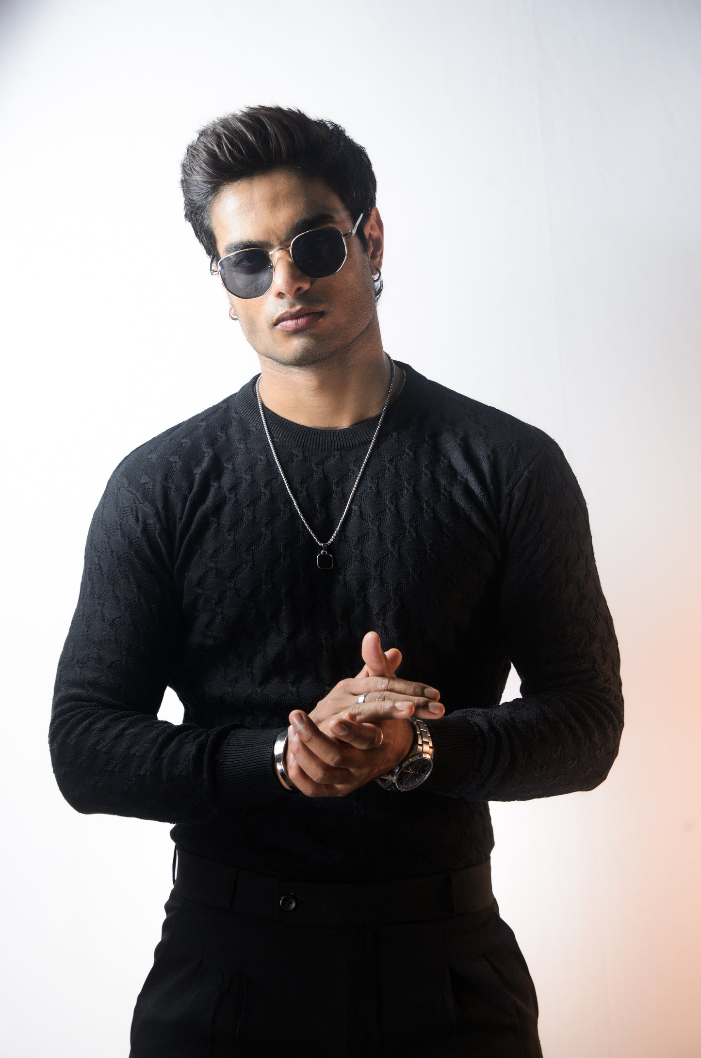 Oslo Luxe Full Sleeve T-shirt-Black