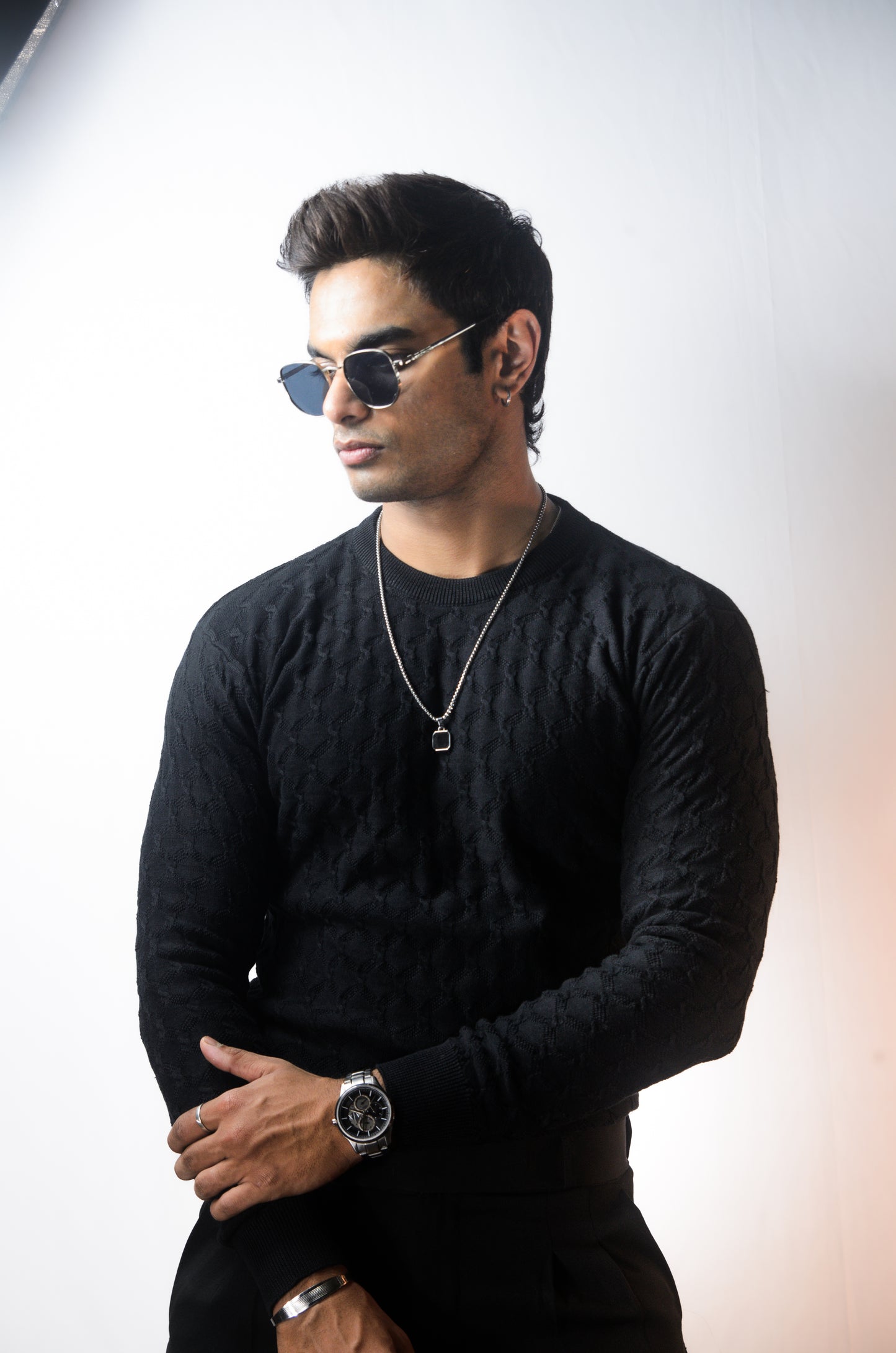 Oslo Luxe Full Sleeve T-shirt-Black