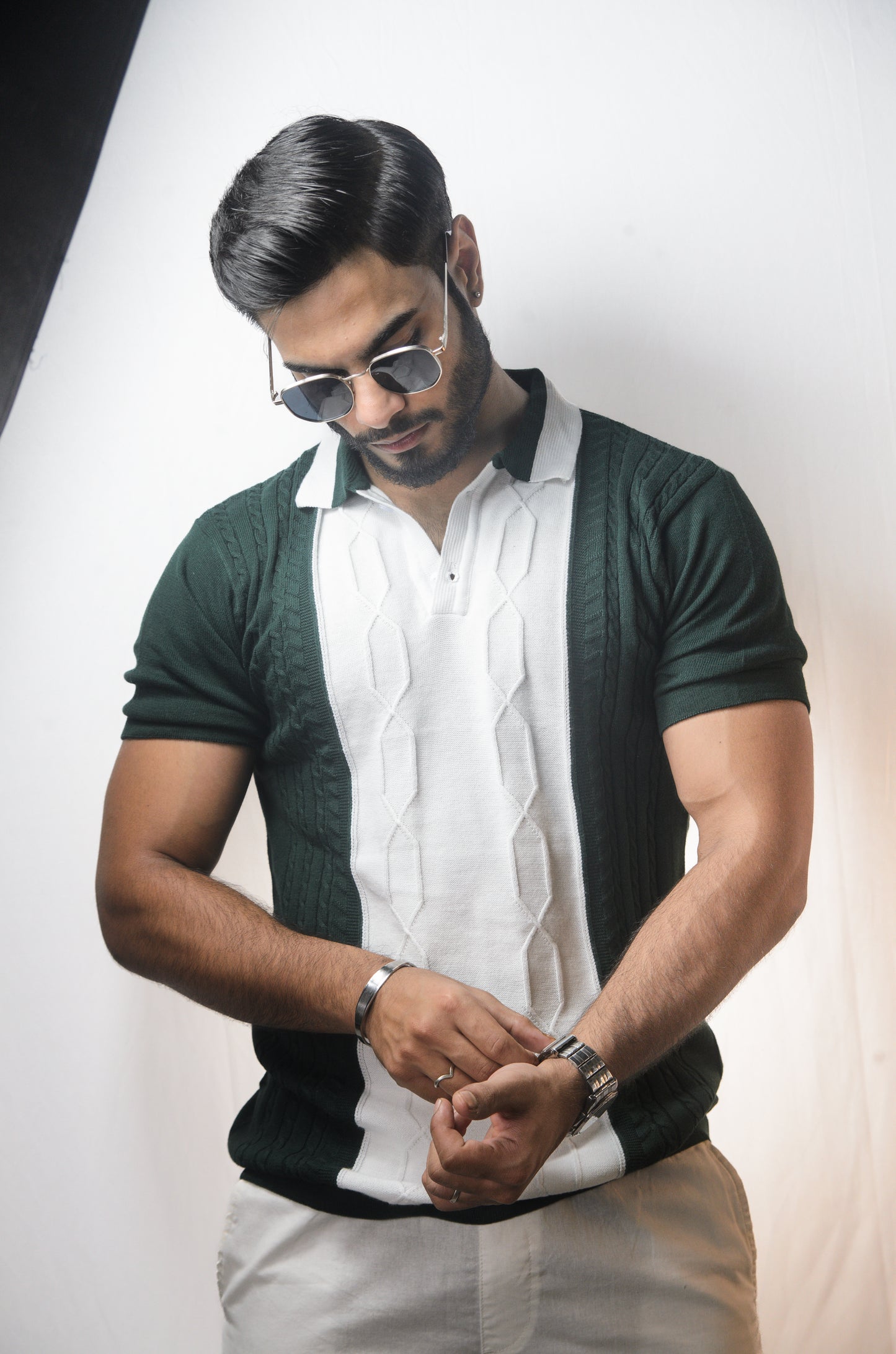 The Milan Cabel Polo - BOTTLE GREEN