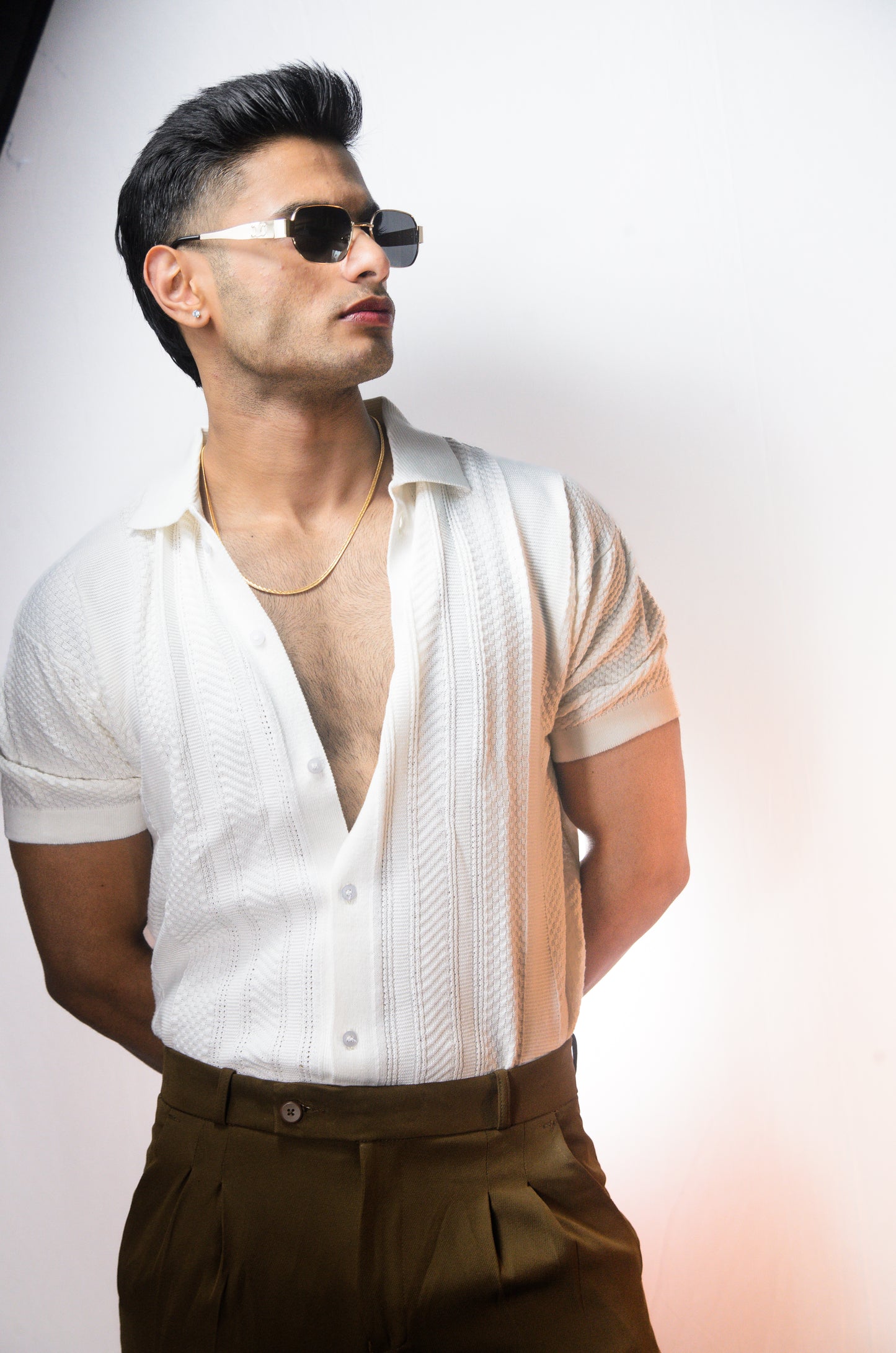 Rivoli Knitted Shirt - WHITE