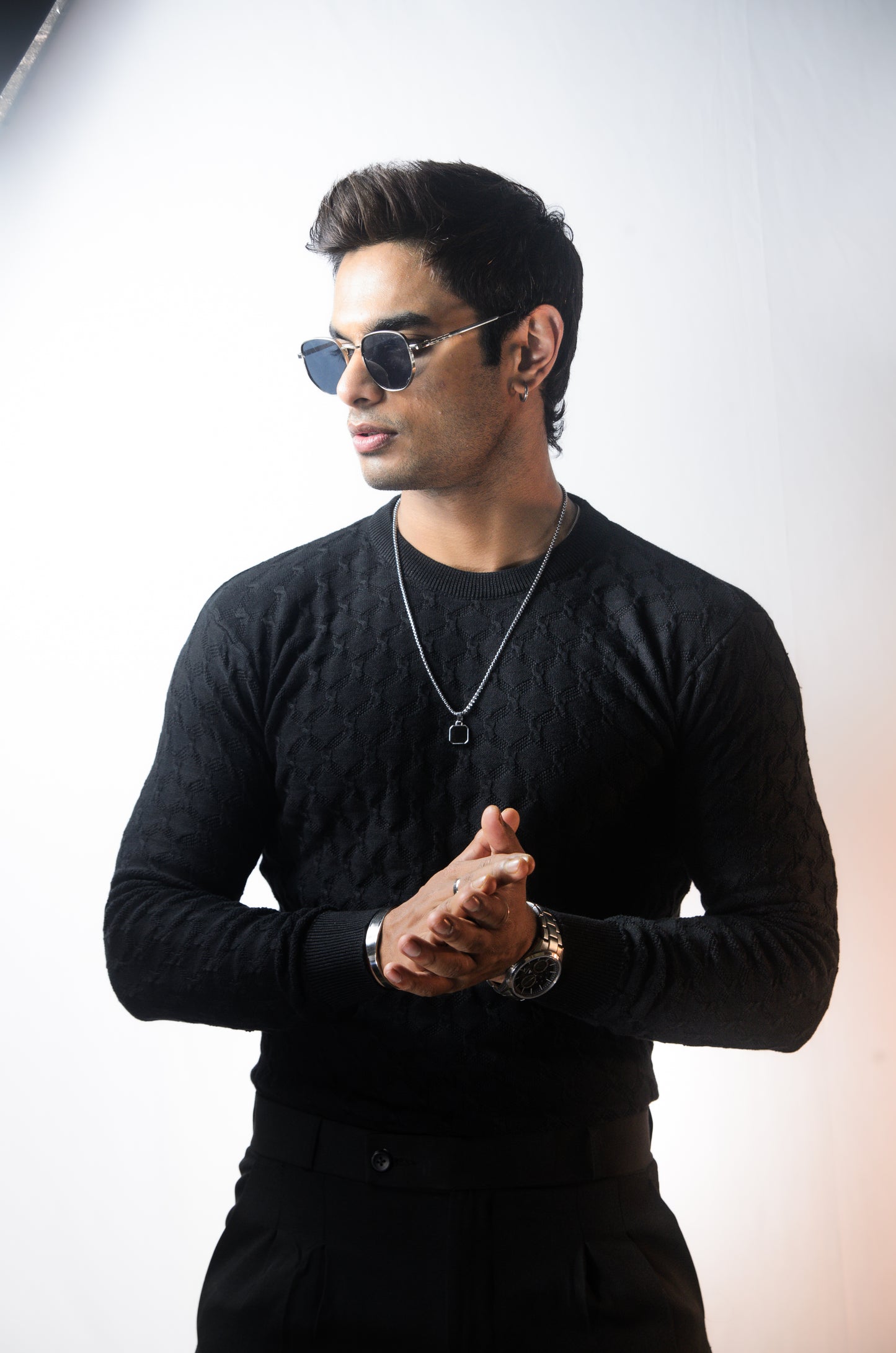 Oslo Luxe Full Sleeve T-shirt-Black