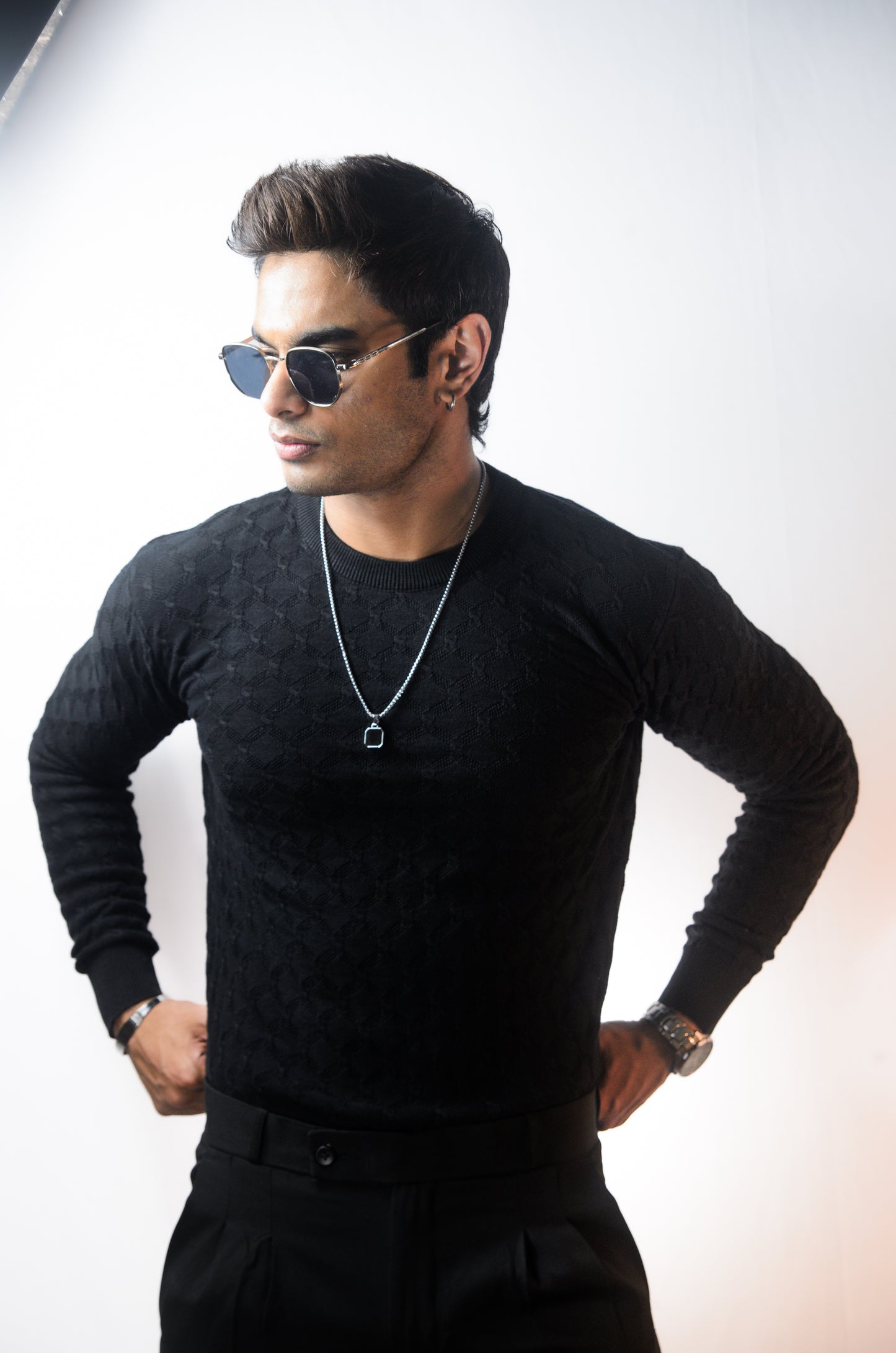 Oslo Luxe Full Sleeve T-shirt-Black