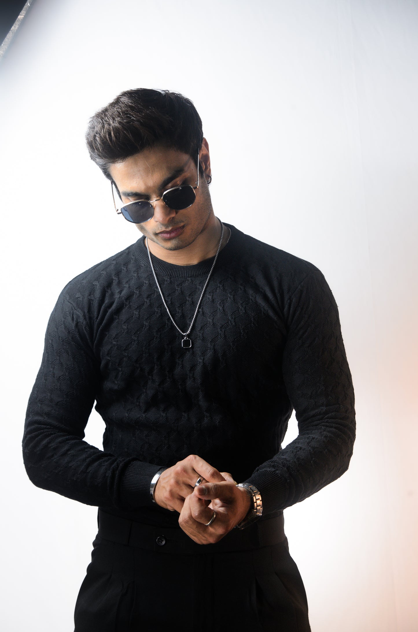 Oslo Luxe Full Sleeve T-shirt-Black