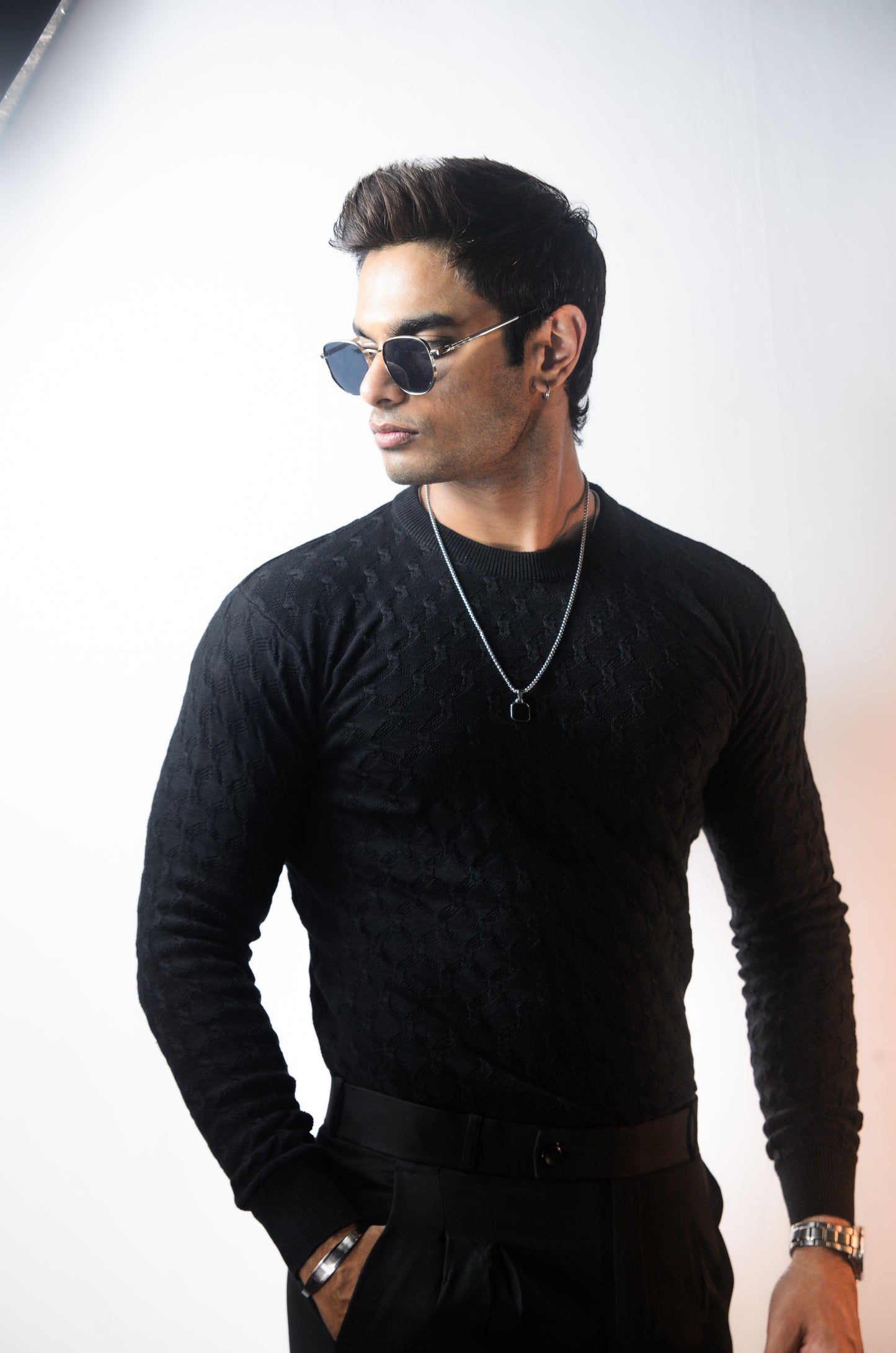 Oslo Luxe Full Sleeve T-shirt-Black