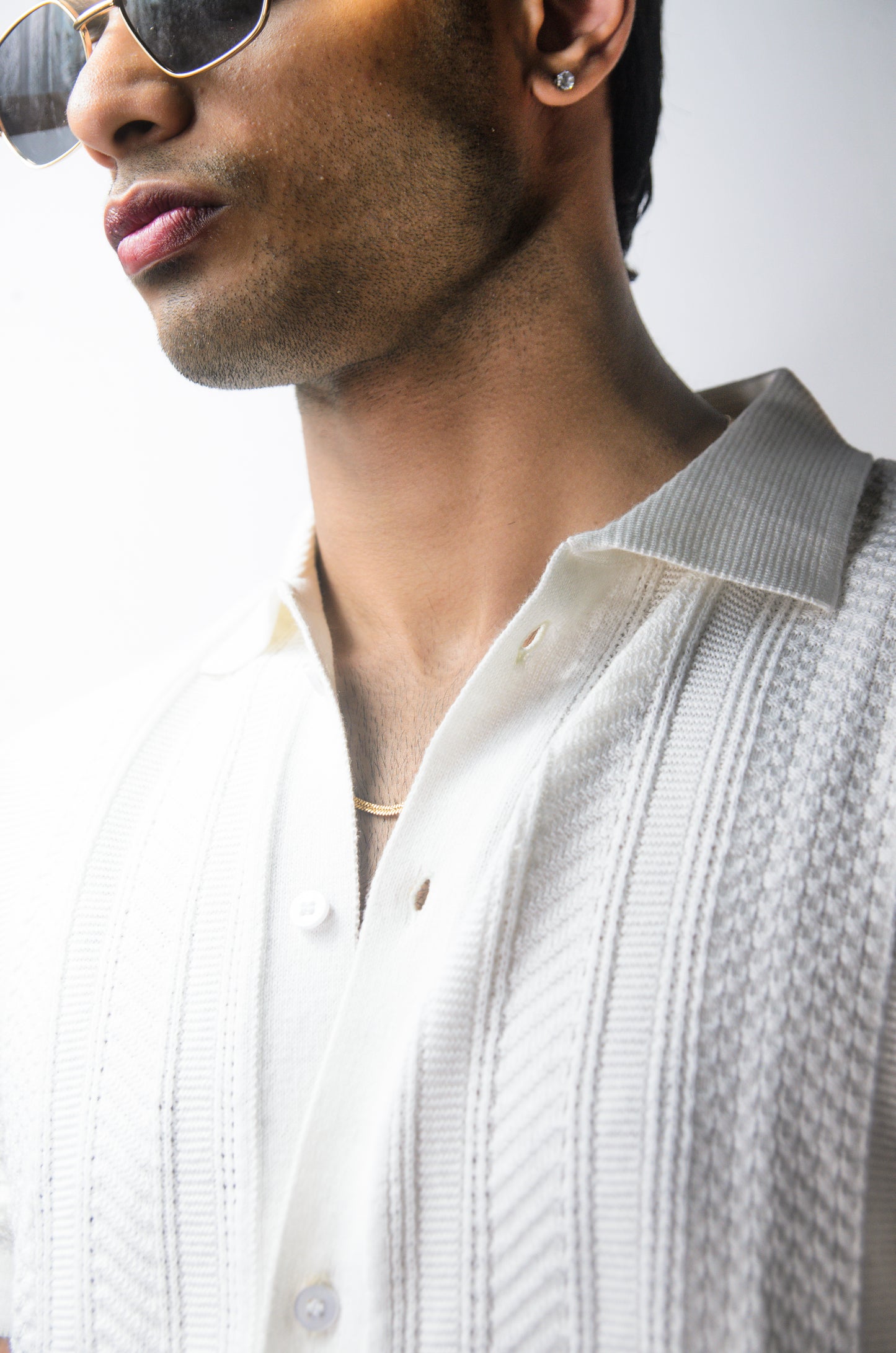 Rivoli Knitted Shirt - WHITE