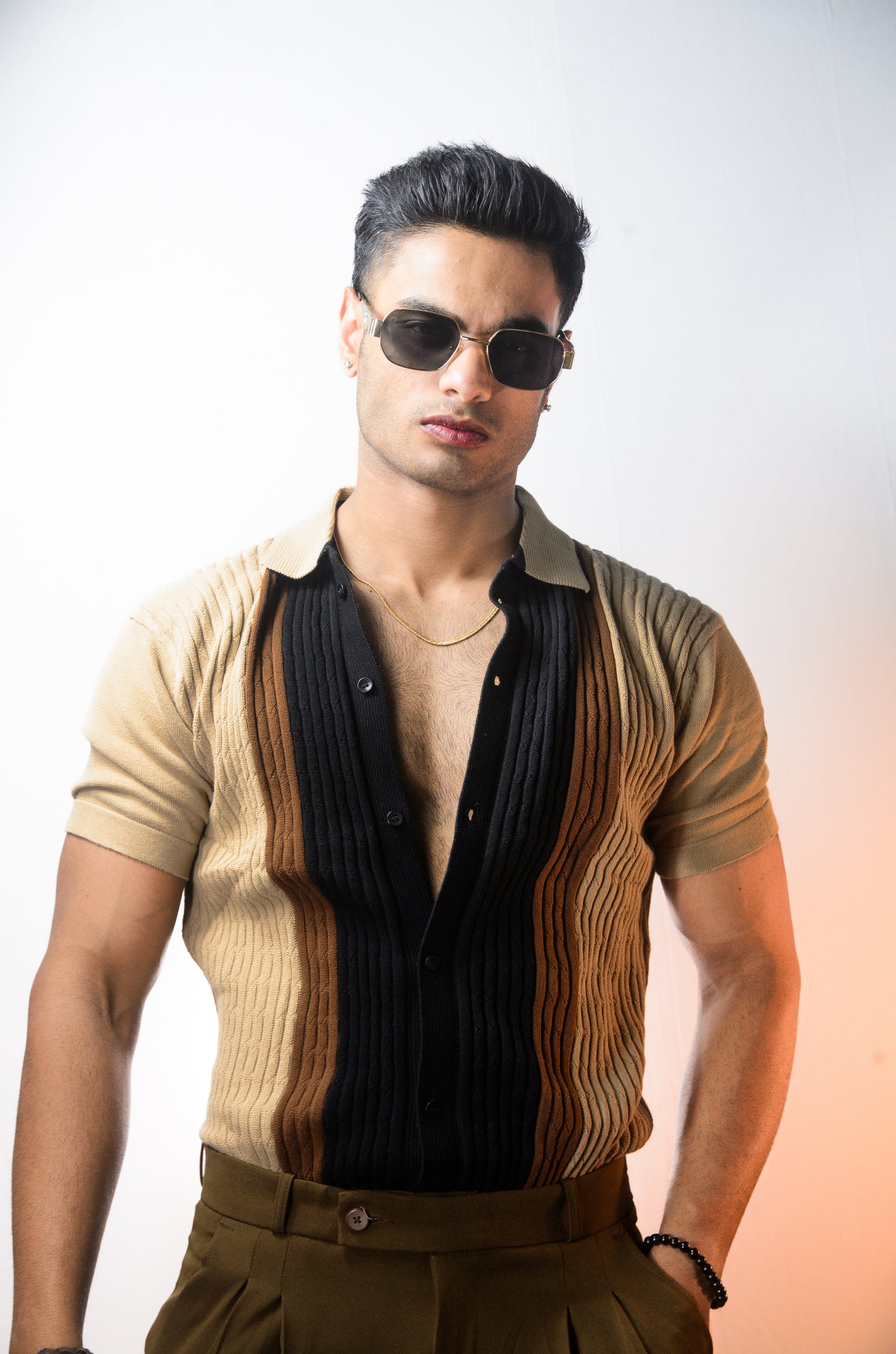 Valance Knitted Shirt - BROWN