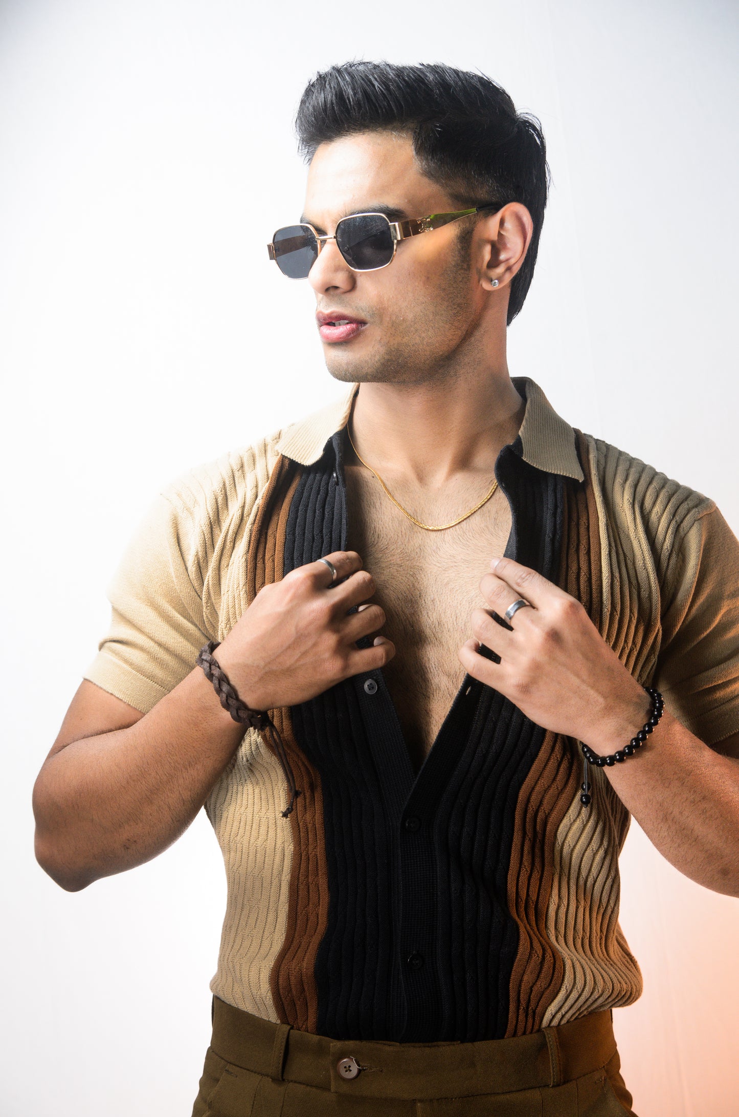 Valance Knitted Shirt - BROWN