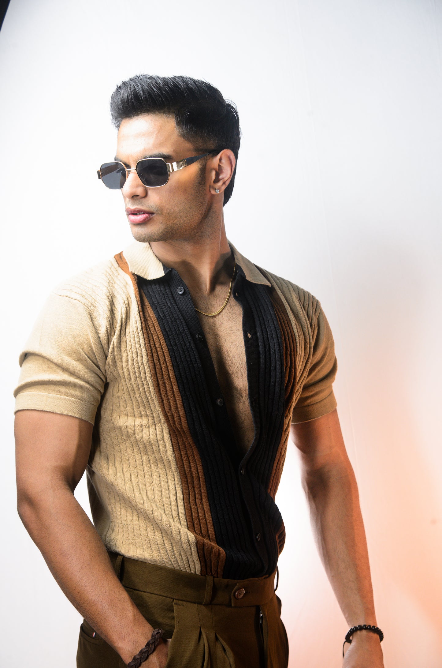 Valance Knitted Shirt - BROWN