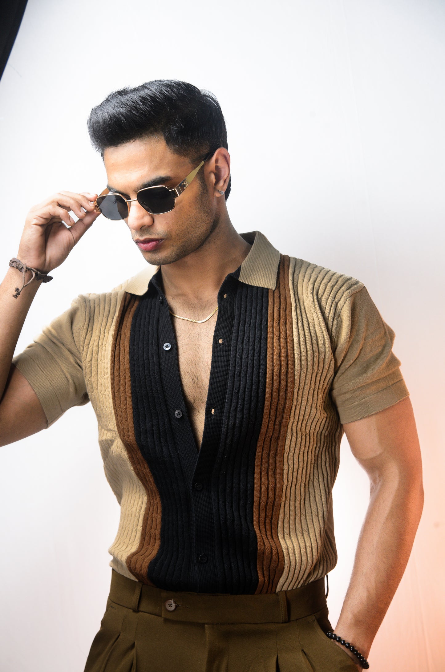 Valance Knitted Shirt - BROWN