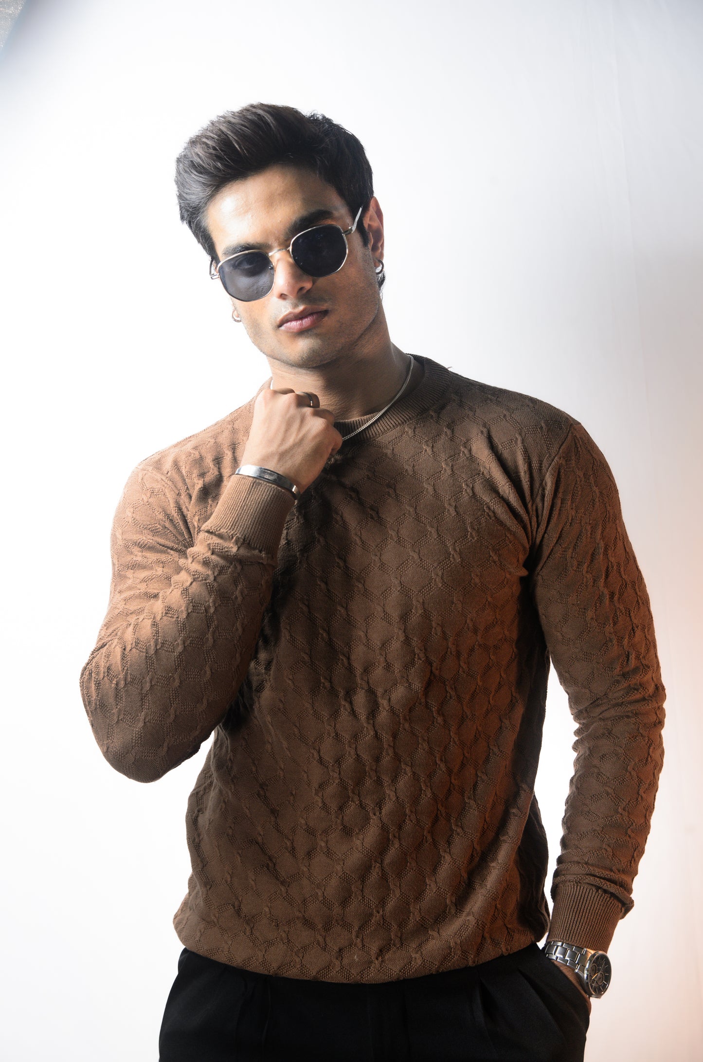 Oslo Luxe Full Sleeve T-shirt-Almond