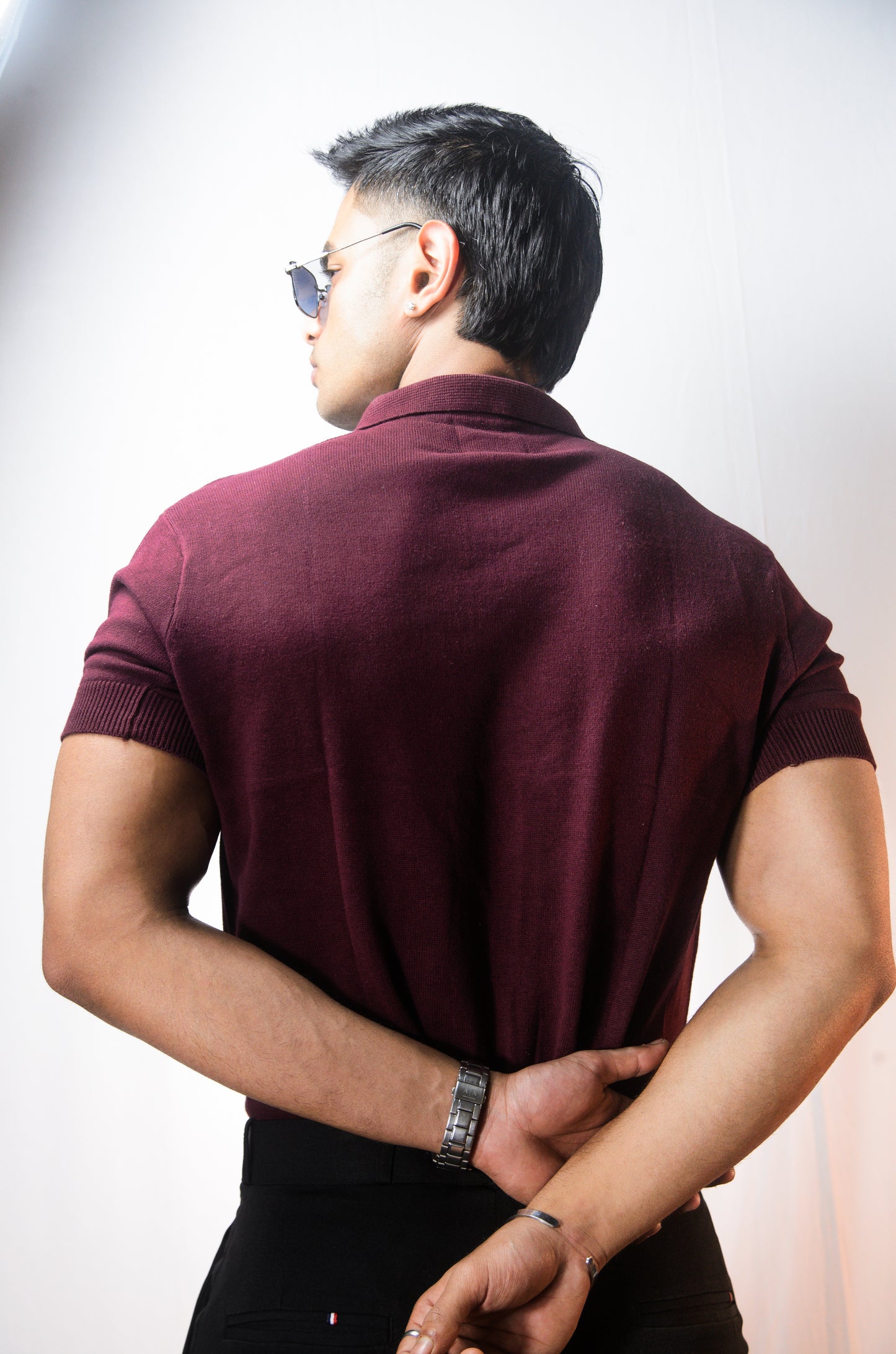 The Oakmont Knit T-Shirt- WINE