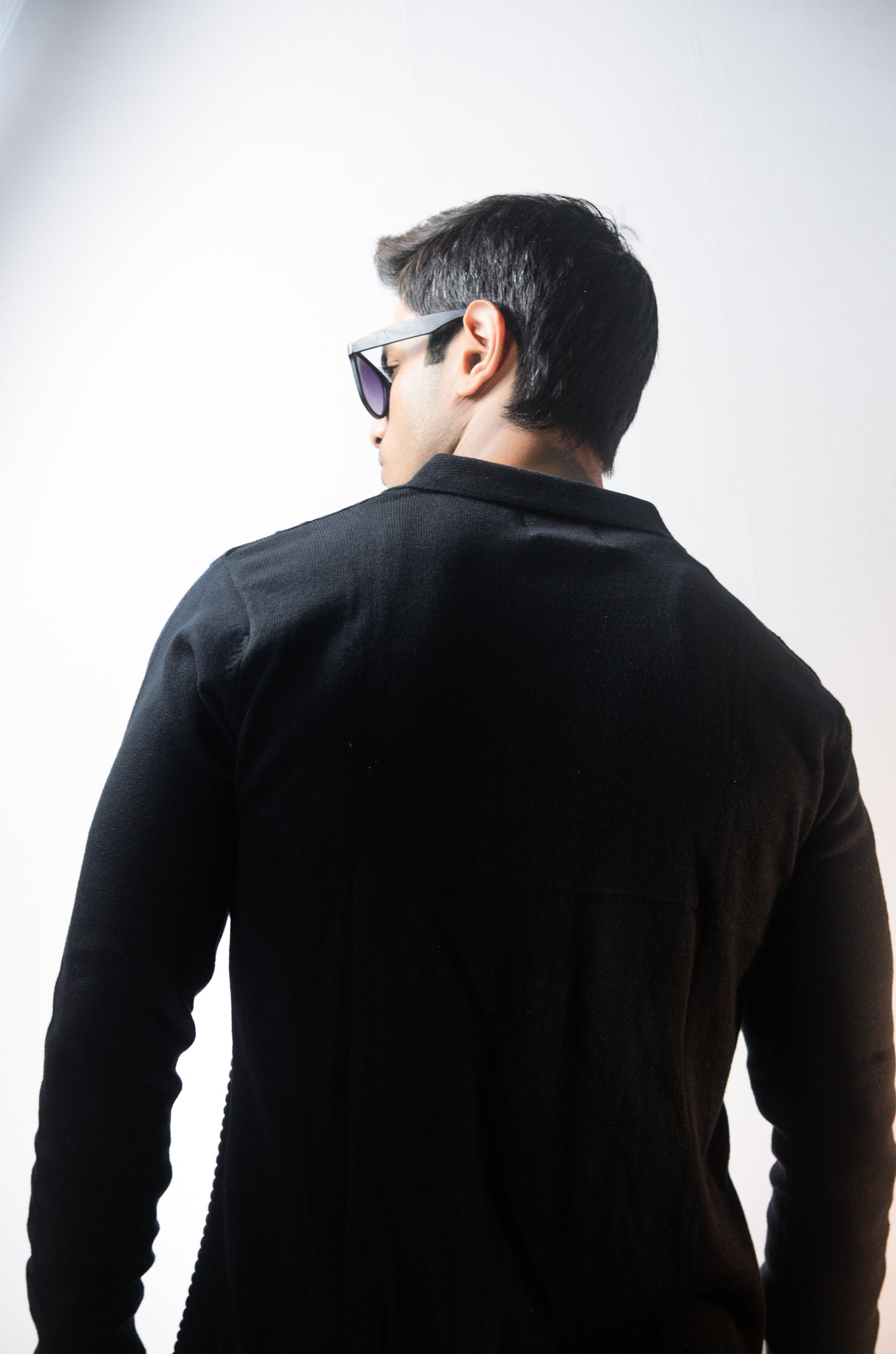The Montague Full Zip Long Sleeve Tshirt - BLACK