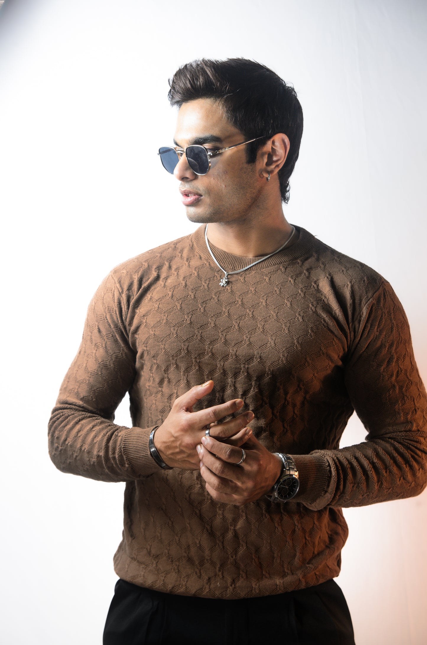 Oslo Luxe Full Sleeve T-shirt-Almond