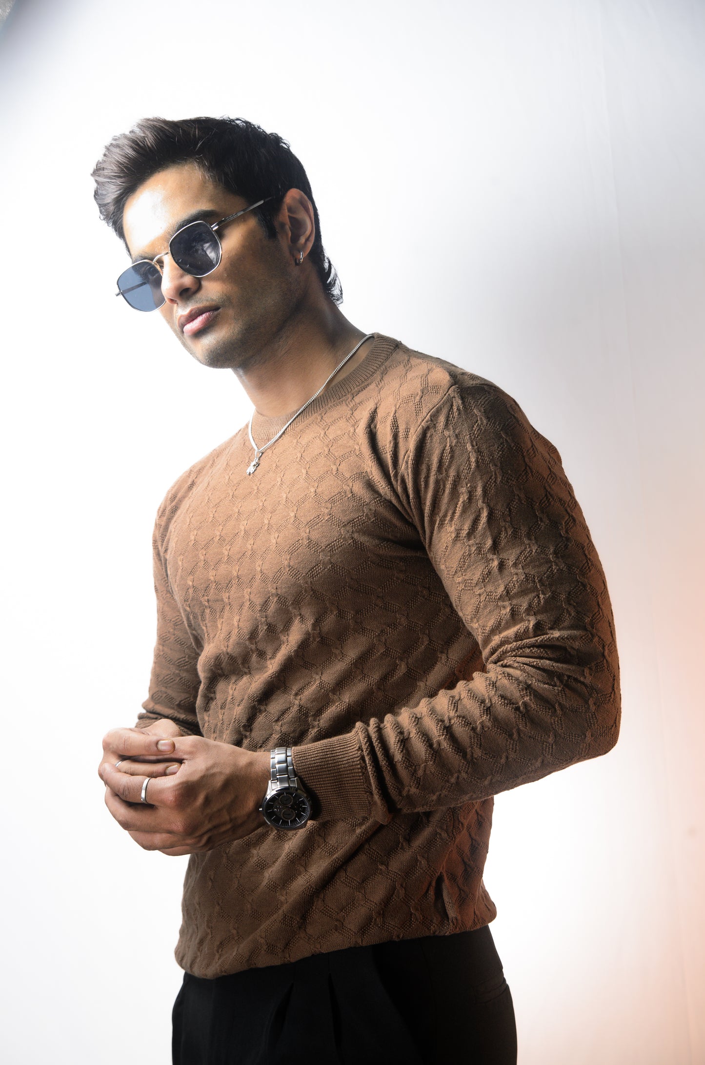 Oslo Luxe Full Sleeve T-shirt-Almond