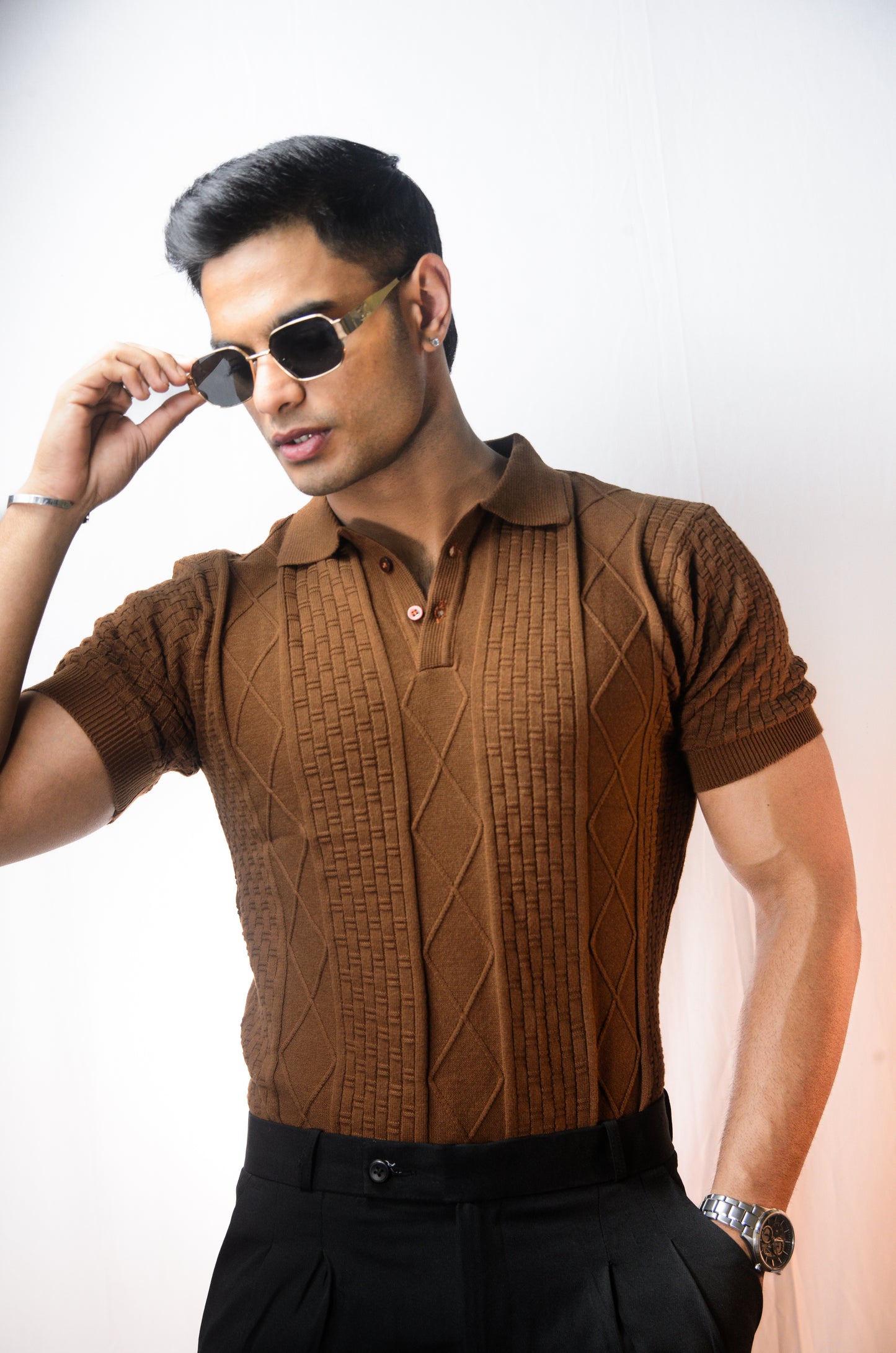 The Brookline Knit T-shirt - BROWN