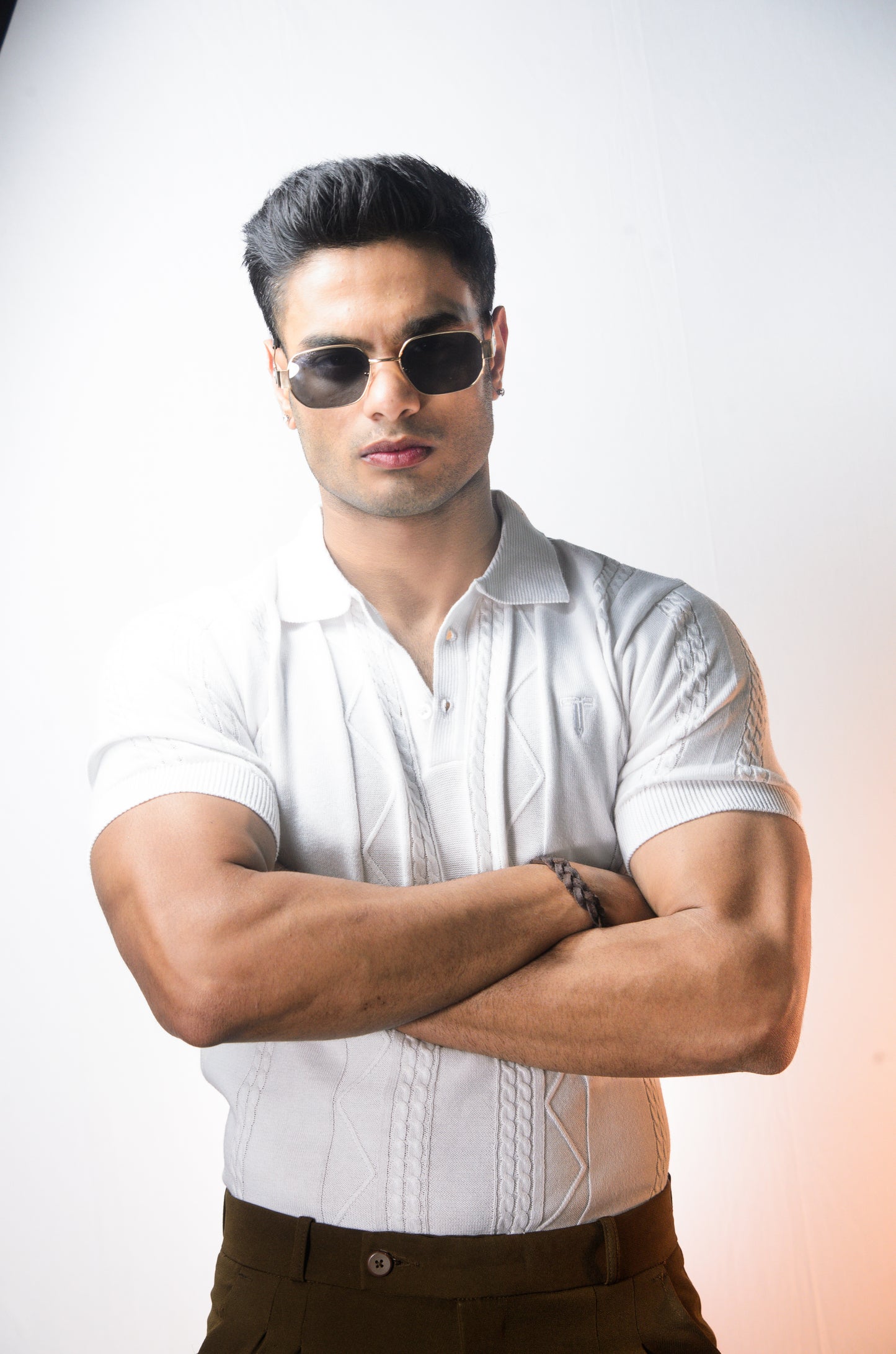 The Arden Half Sleeve Polo - WHITE