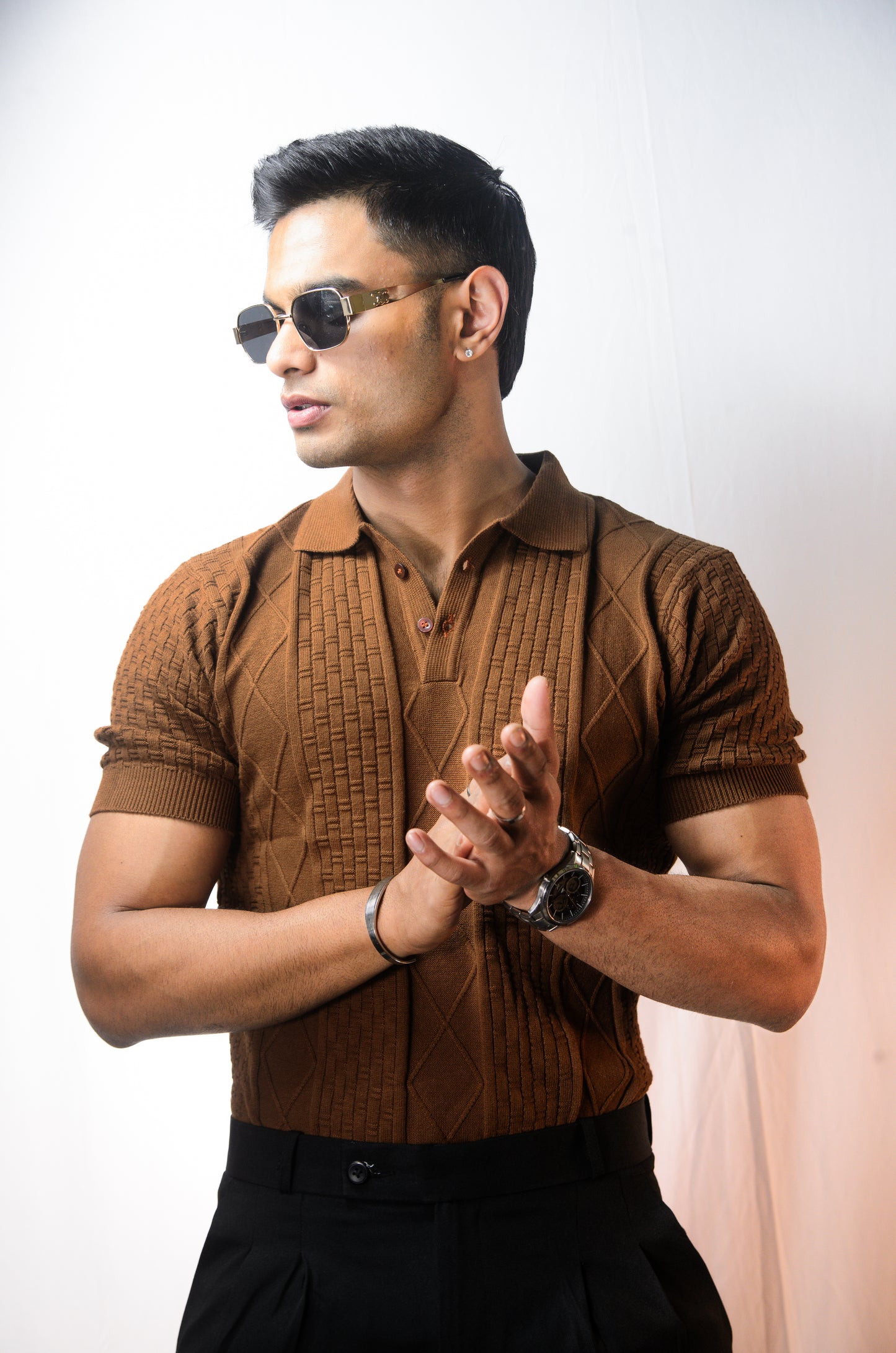 The Brookline Knit T-shirt - BROWN