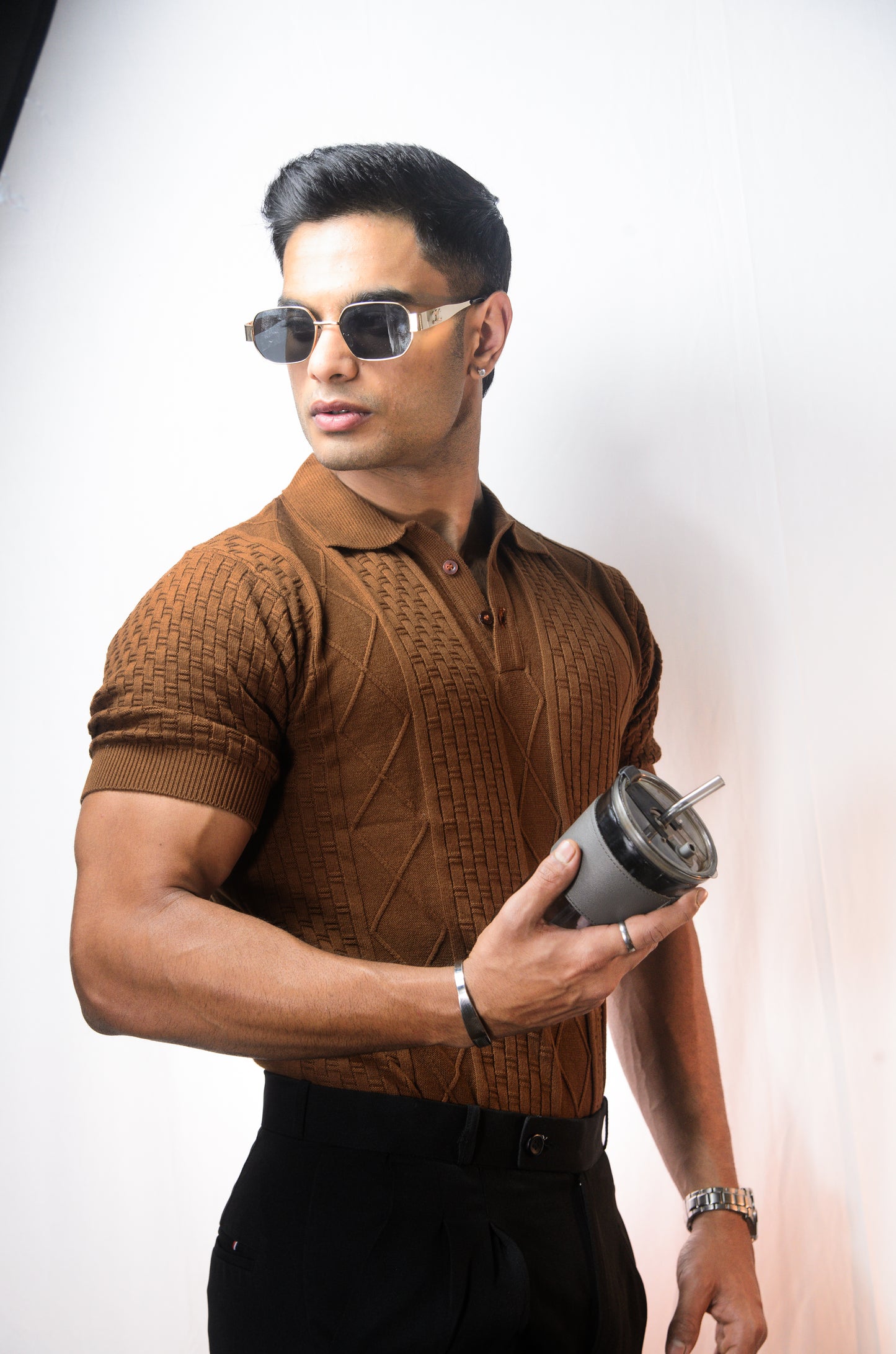 The Brookline Knit T-shirt - BROWN