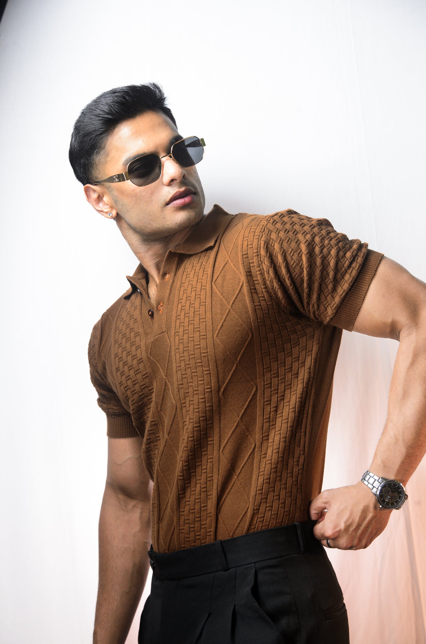 The Brookline Knit T-shirt - BROWN