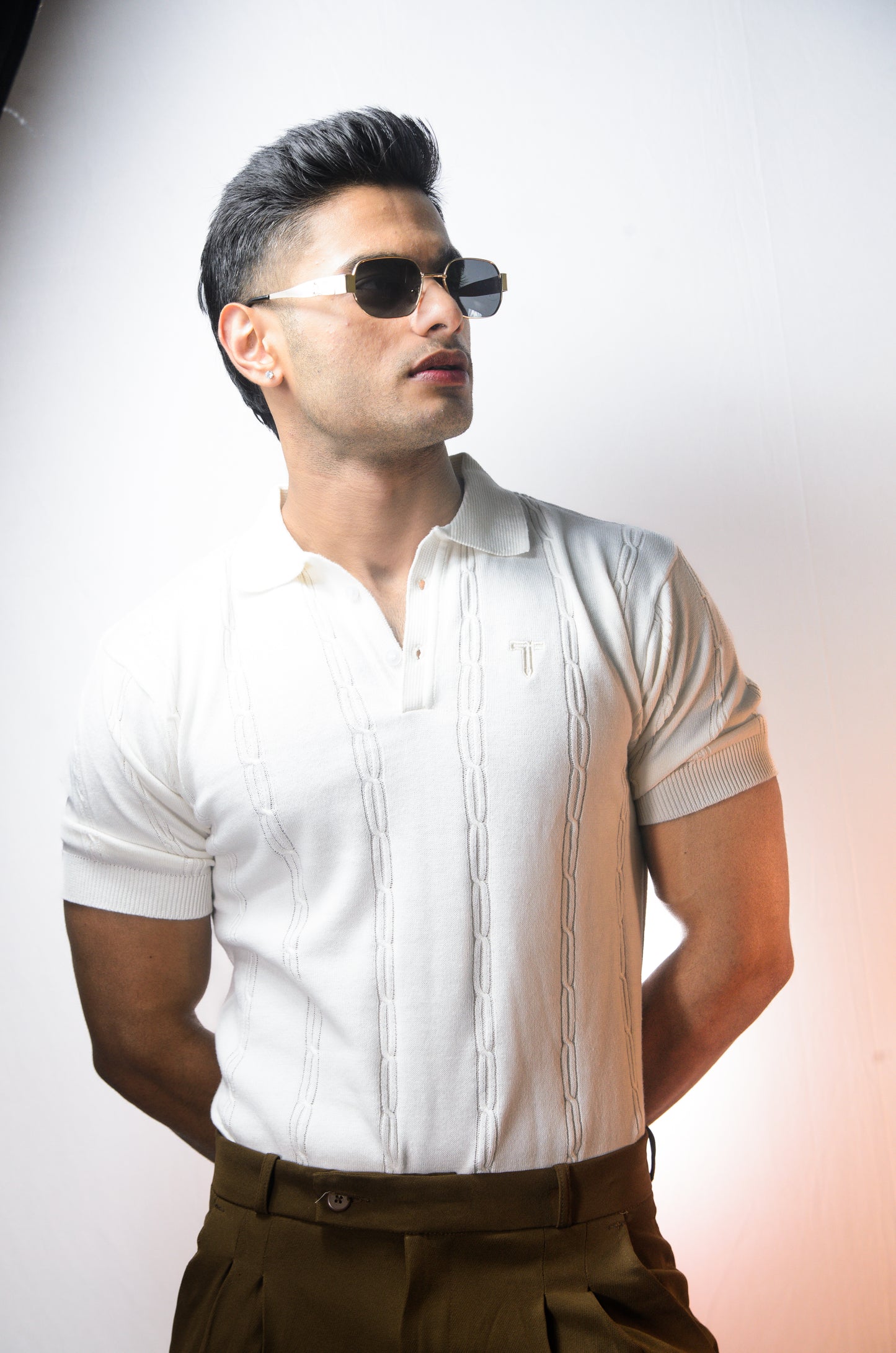 The Noiré Half Sleeve Polo - WHITE