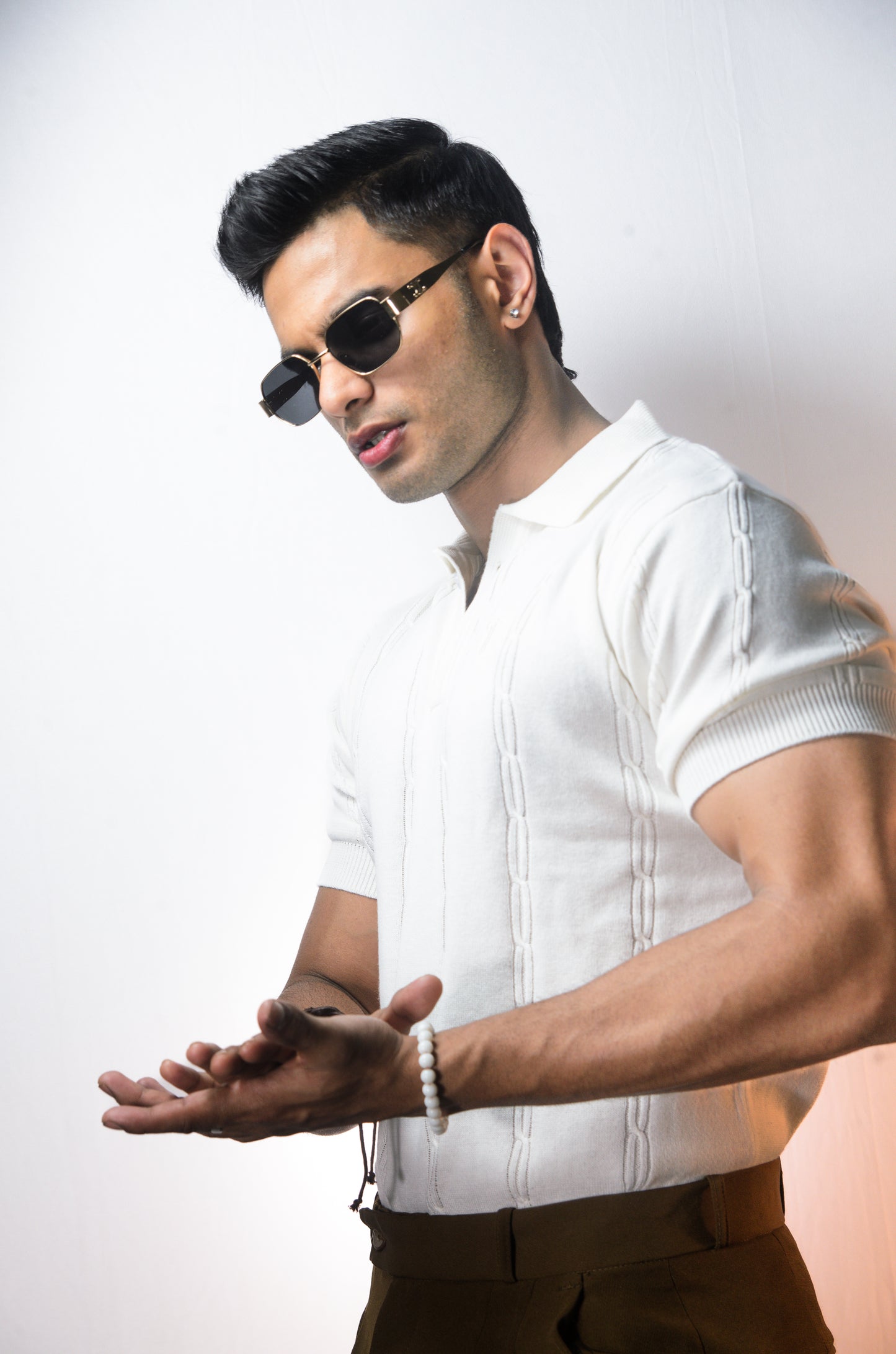 The Noiré Half Sleeve Polo - WHITE