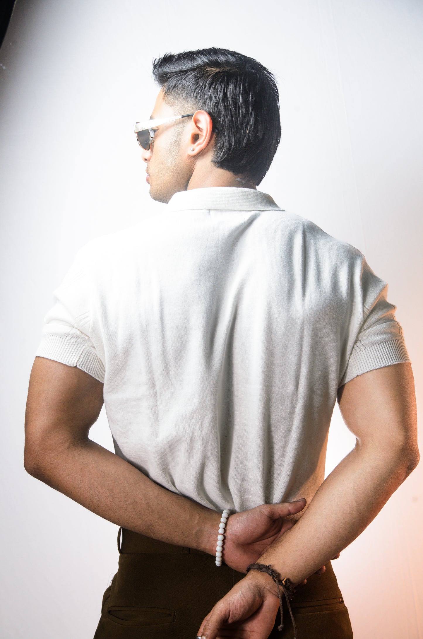 The Noiré Half Sleeve Polo - WHITE