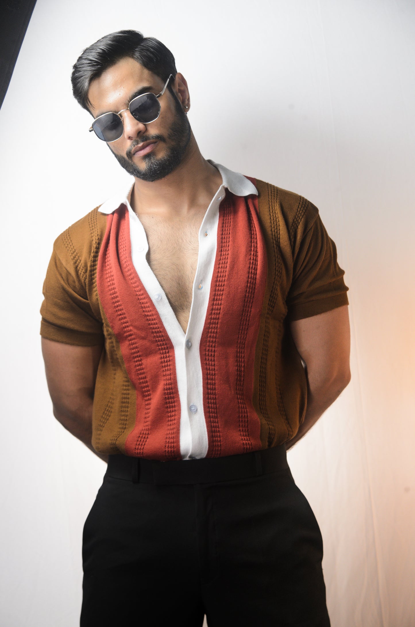 Old Town Knitted Shirt - BROWN