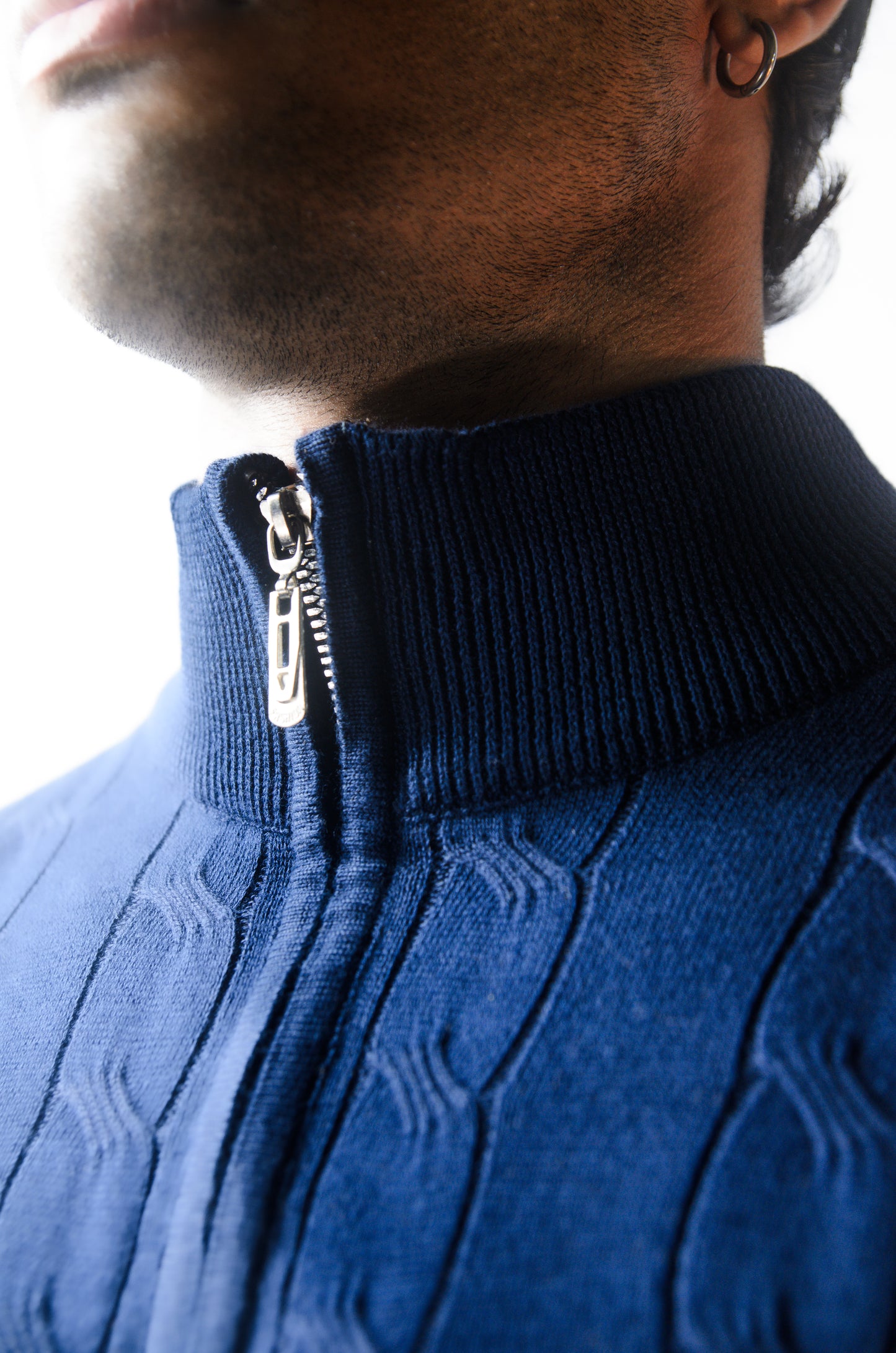 Riviera Knit Full Sleeve T-shirt- Navy Blue