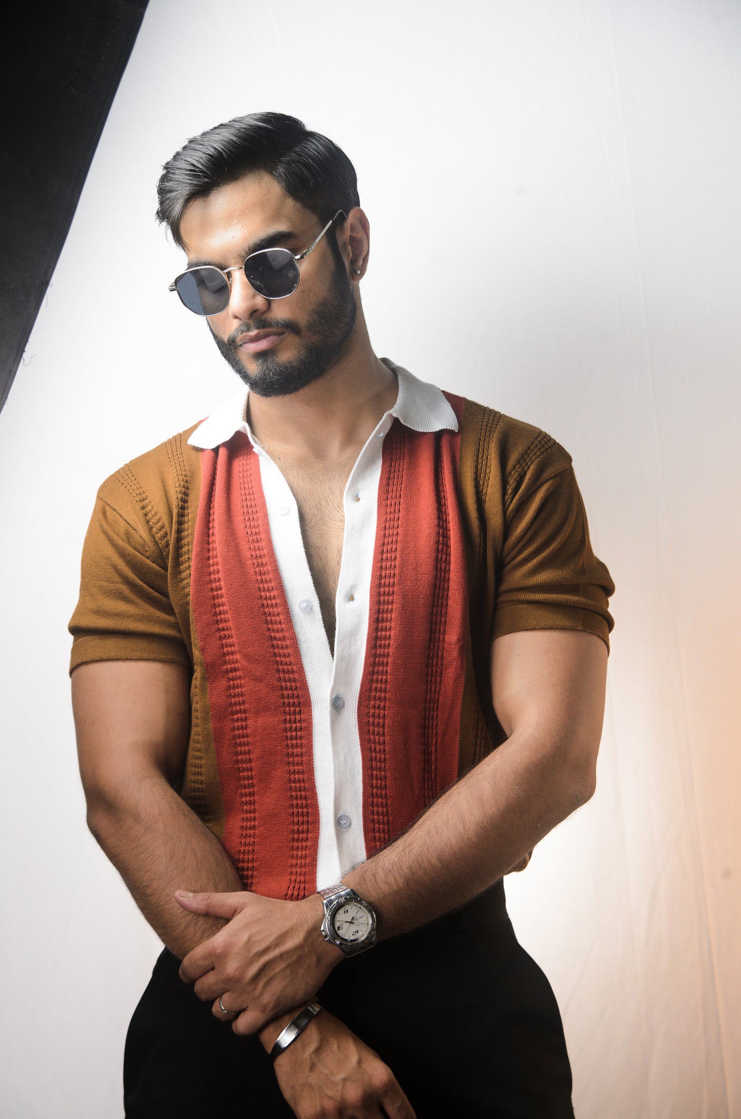 Old Town Knitted Shirt - BROWN
