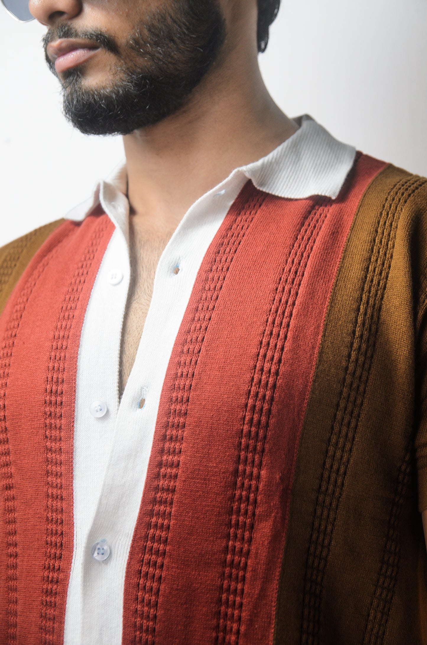 Old Town Knitted Shirt - BROWN