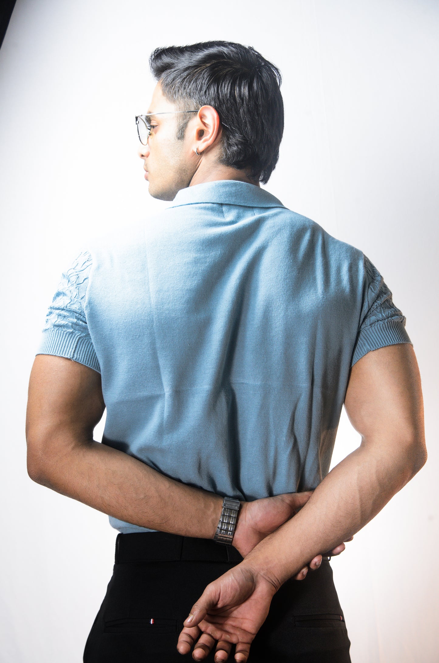 Palm Shade Polo-SKYBLUE