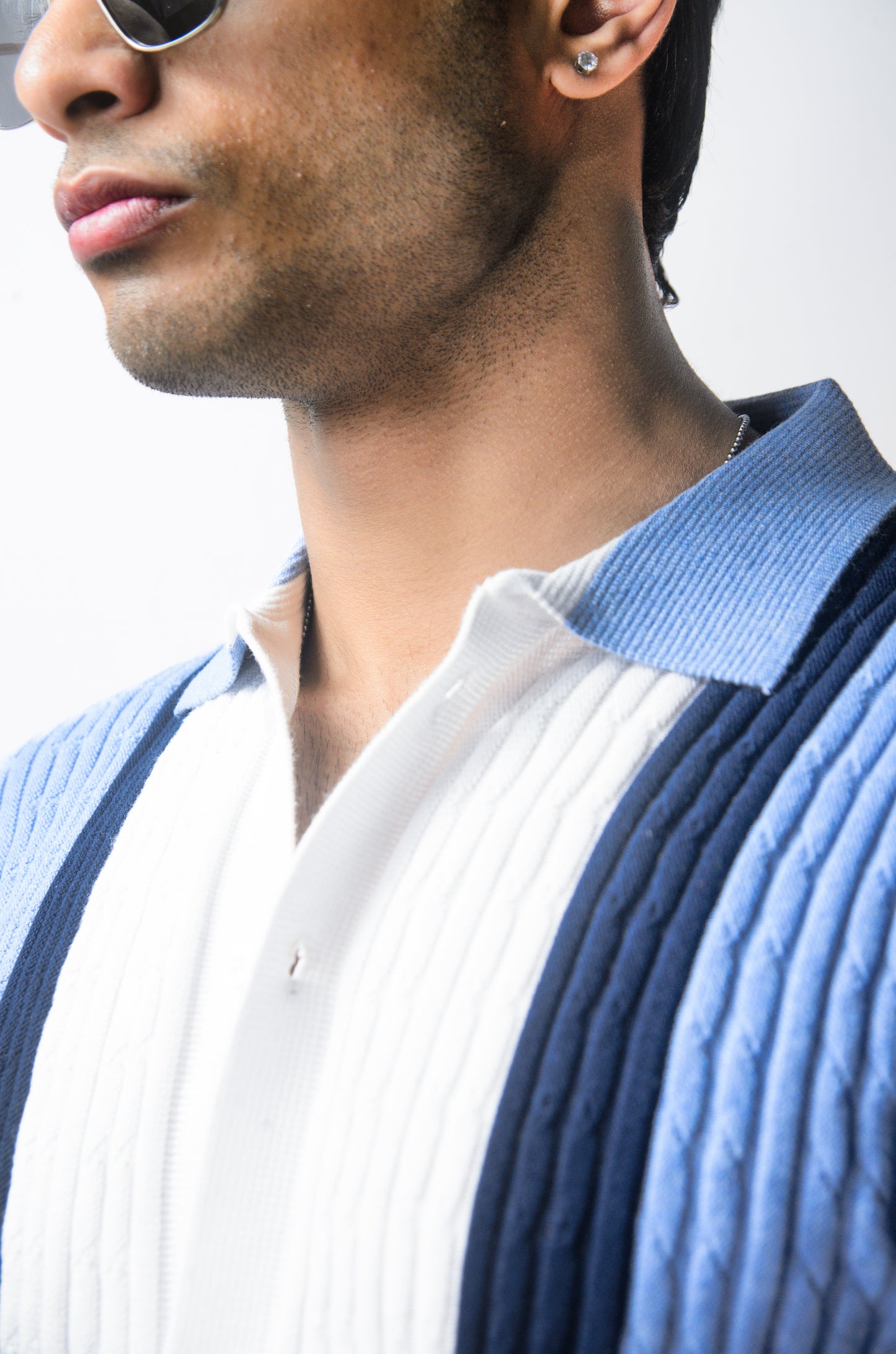 Valance Knitted Shirt - SKYBULE