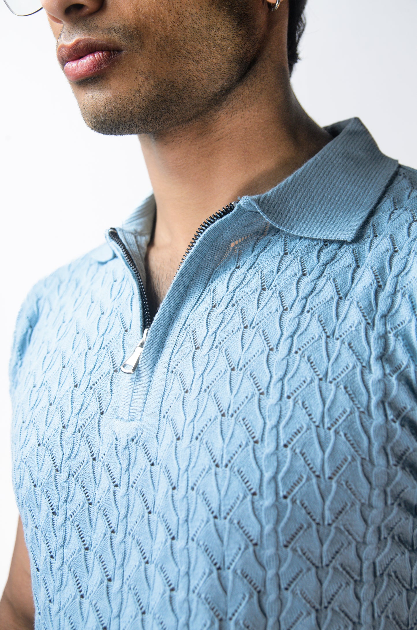 Palm Shade Polo-SKYBLUE