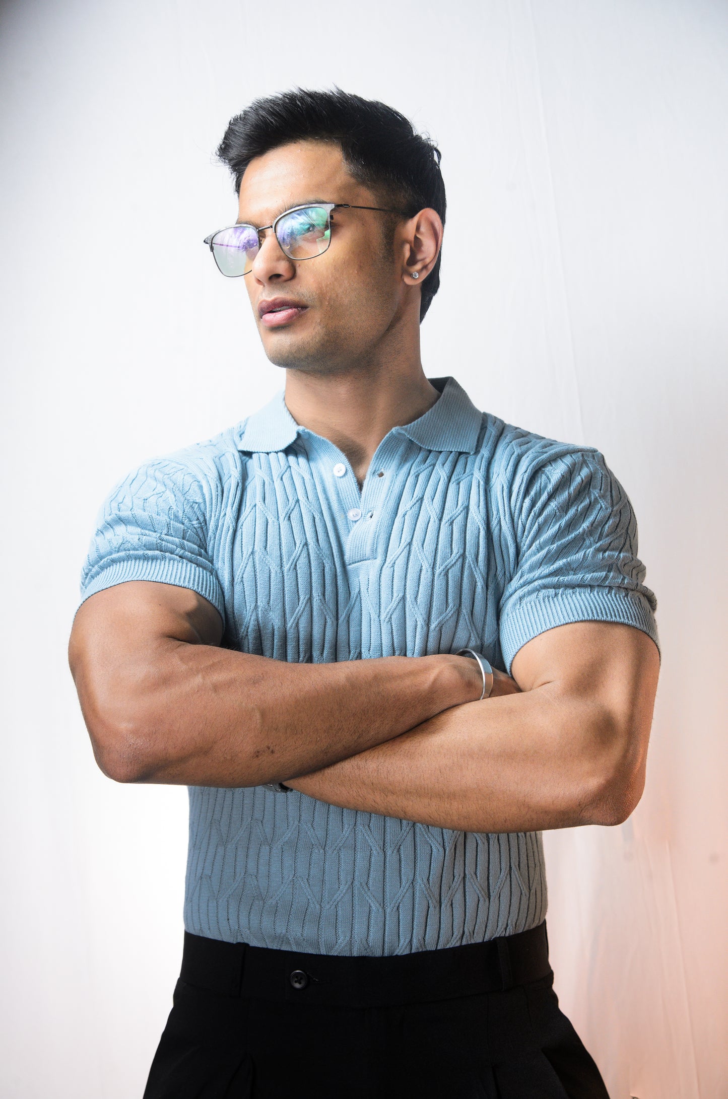 Sterling knit Polo T-Shirt - SKYBLUE