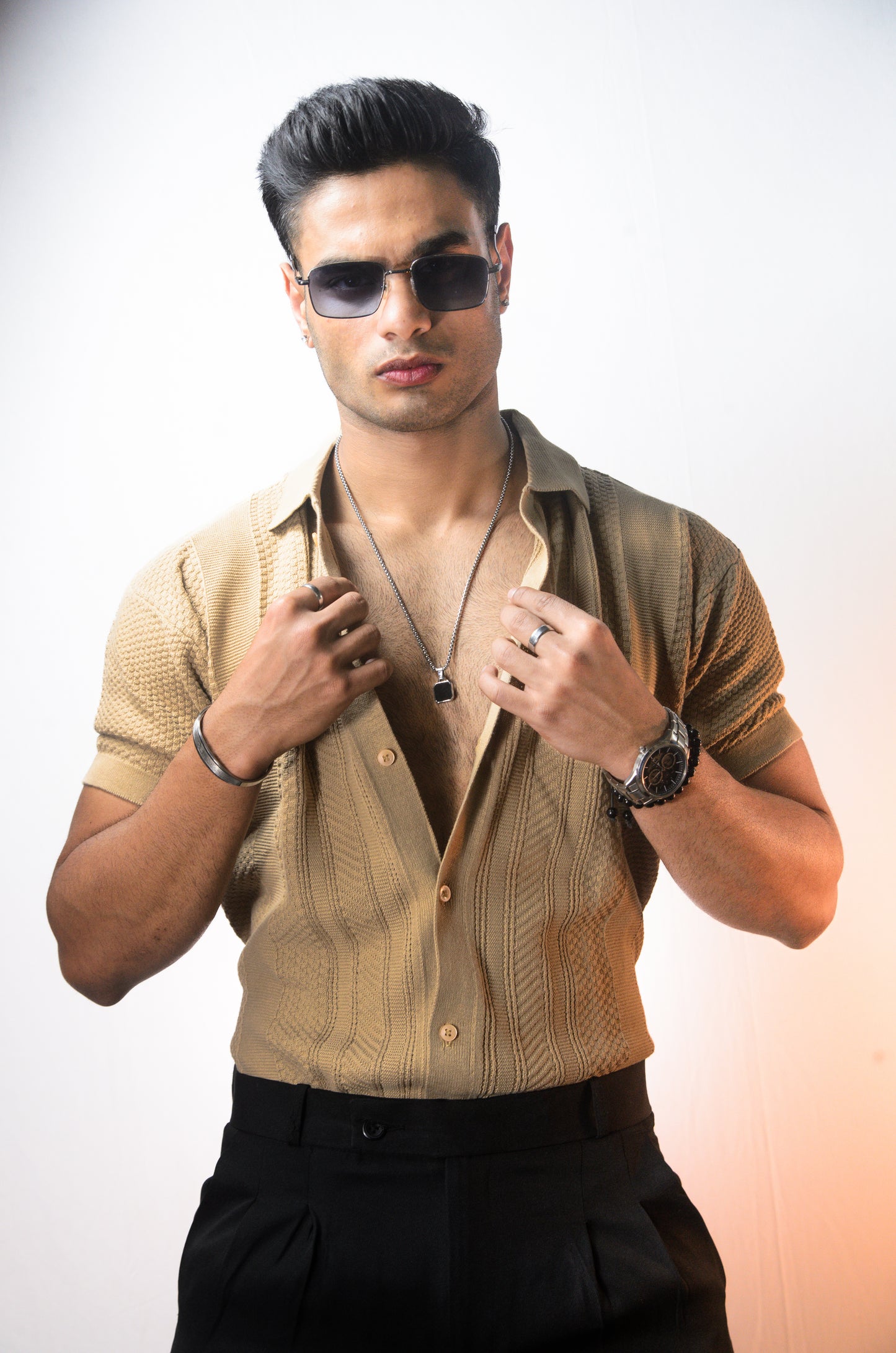 Rivoli Knitted Shirt - BEIGE