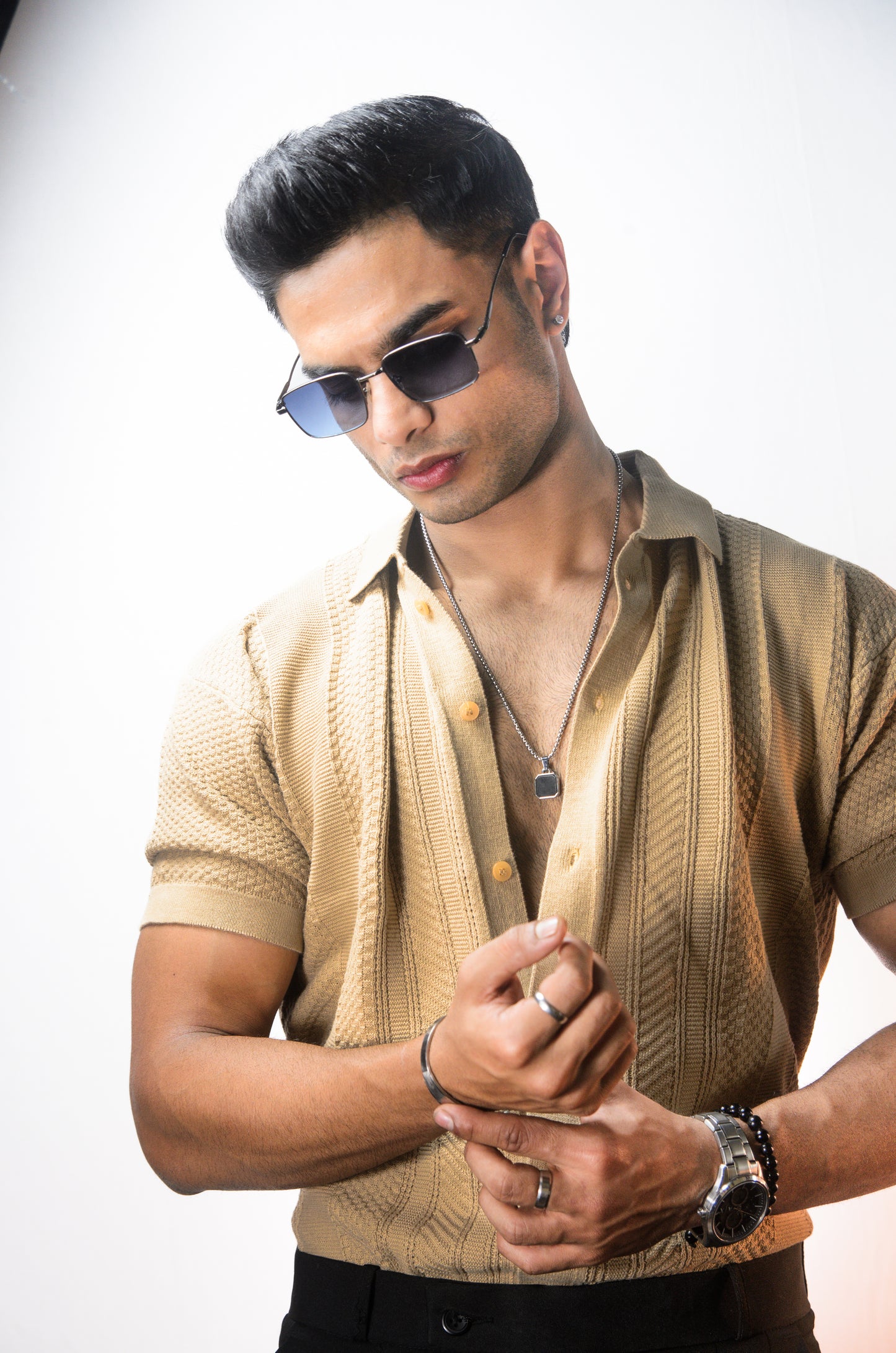 Rivoli Knitted Shirt - BEIGE