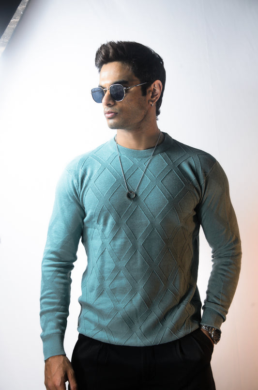 Solace Full Sleeve T-shirt Pista Cyan