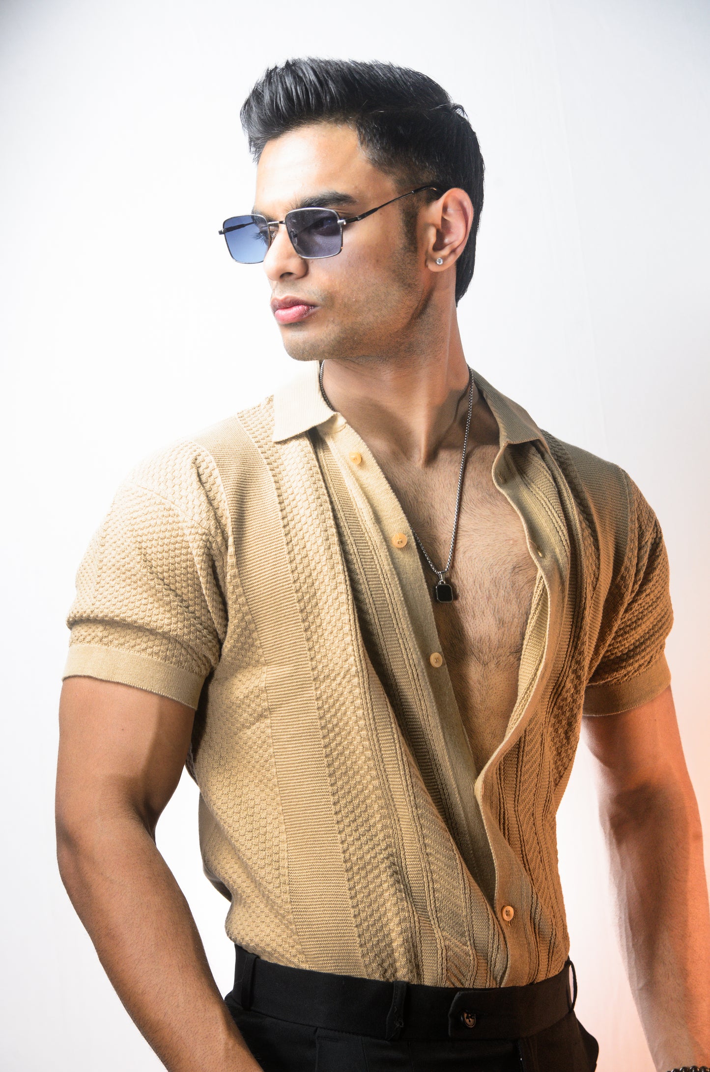 Rivoli Knitted Shirt - BEIGE