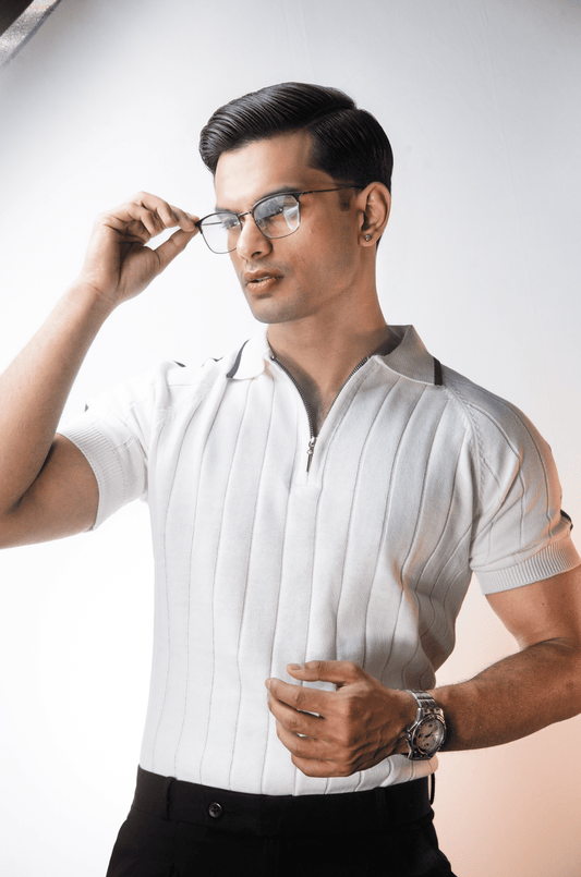 Clubline Textured Polo -  WHITE