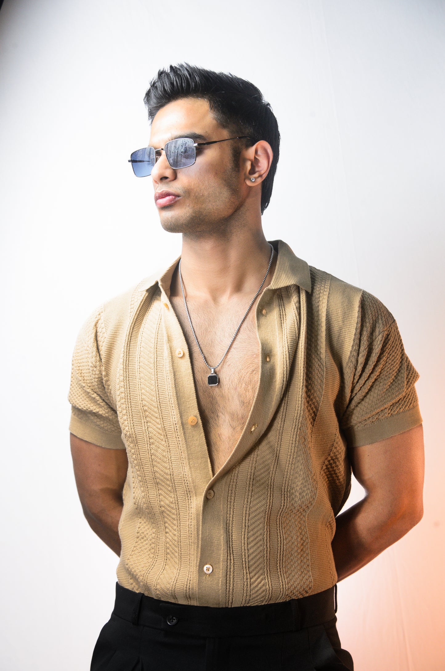Rivoli Knitted Shirt - BEIGE