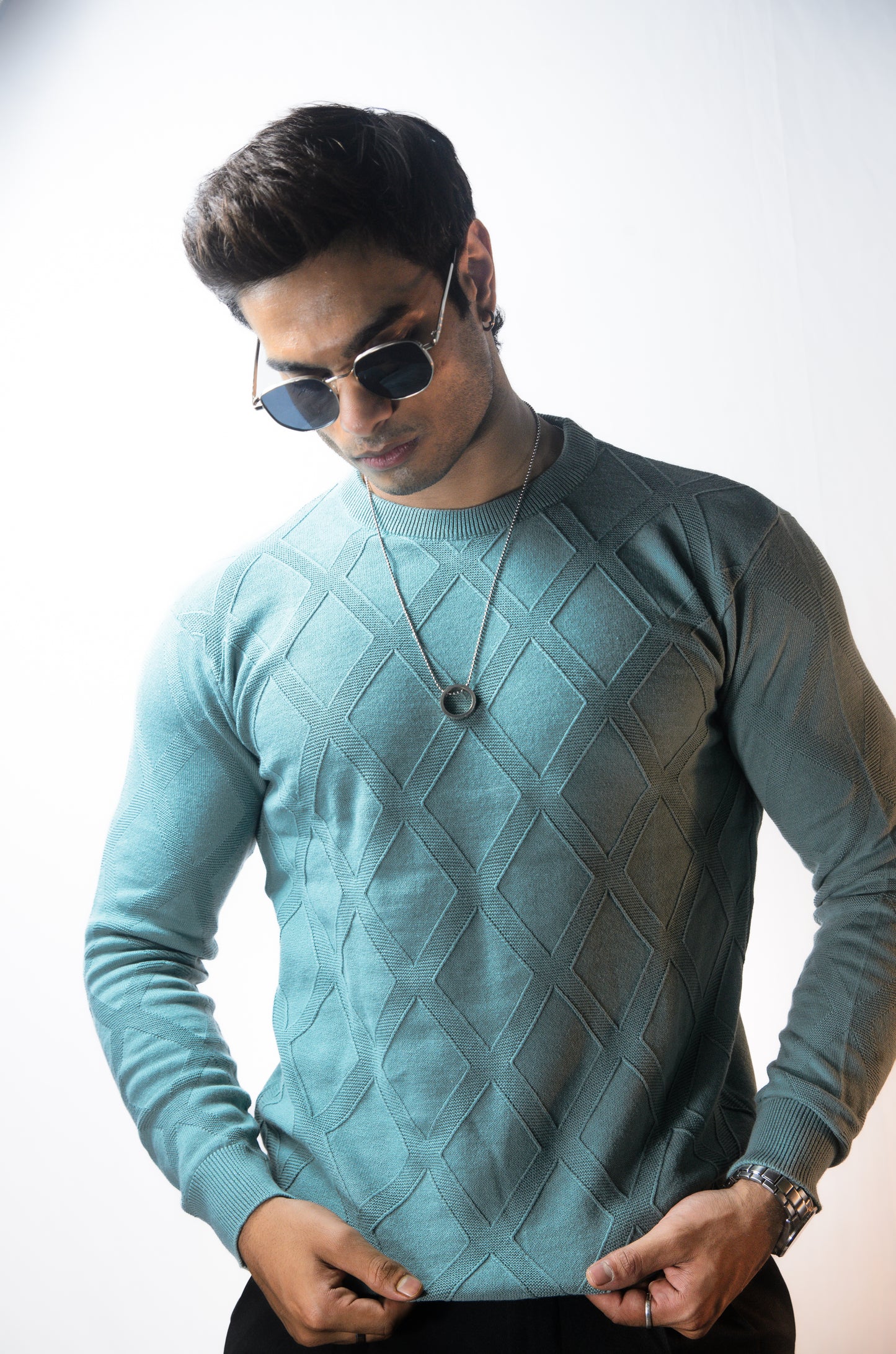 Solace Full Sleeve T-shirt Pista Cyan